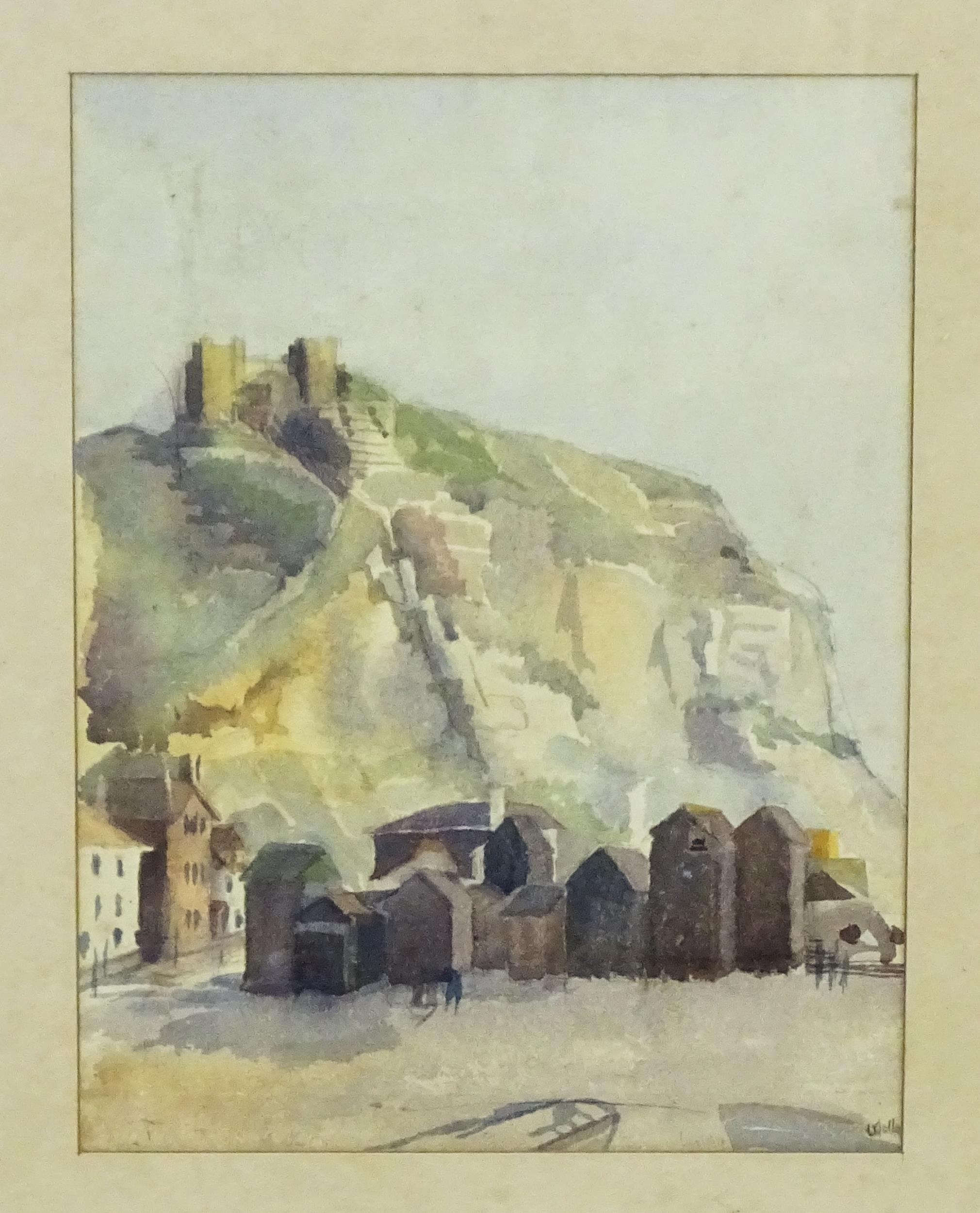 Vera Huntriss (nee Gollop), 20th century, Watercolour, Fisherman's Beach, Hastings, Sussex. Signed - Image 3 of 4