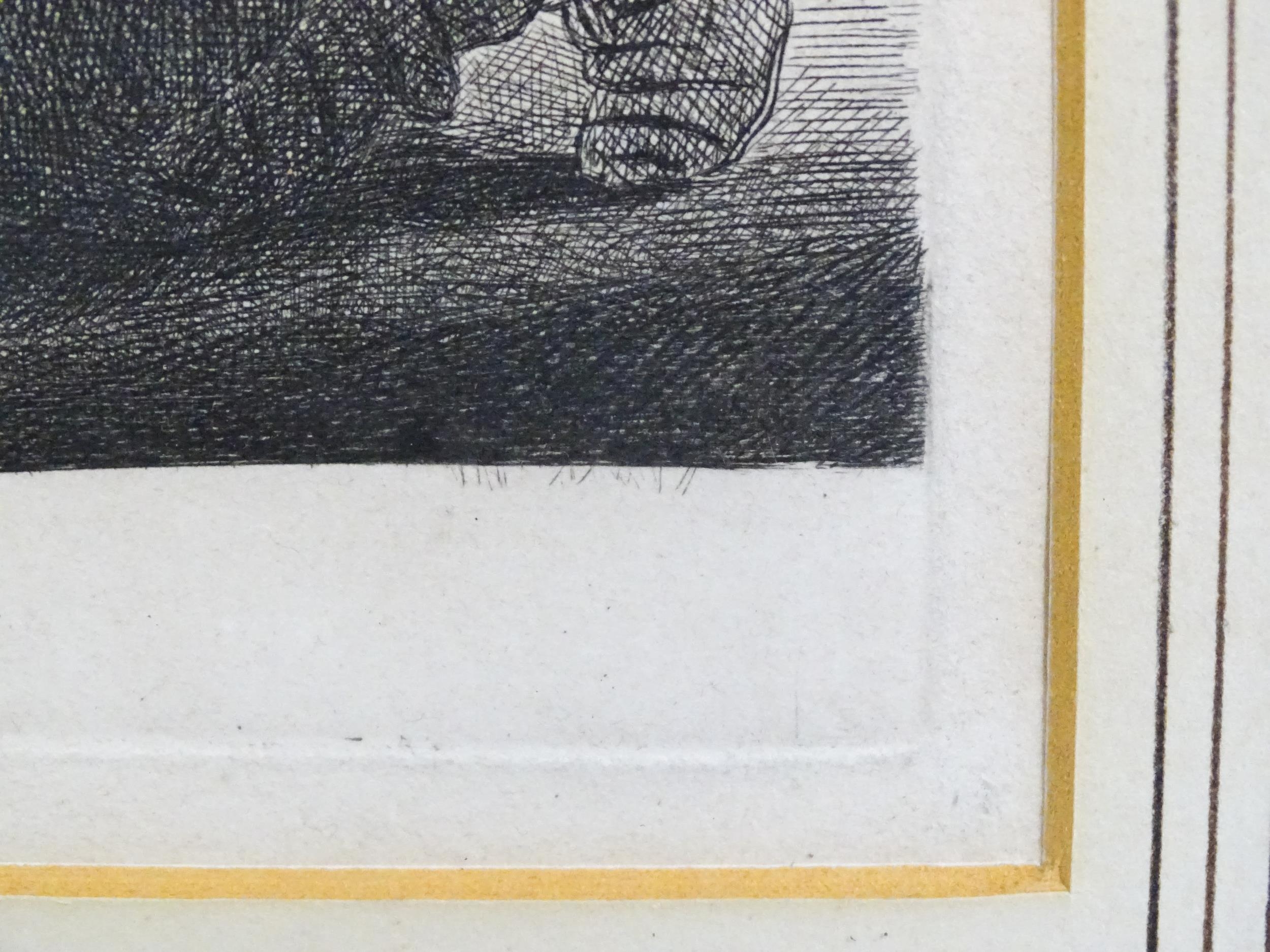 After Rembrandt van Rijn (1606- 1669), Etching, The Gold Weigher. Facsimile signature and date - Image 5 of 5