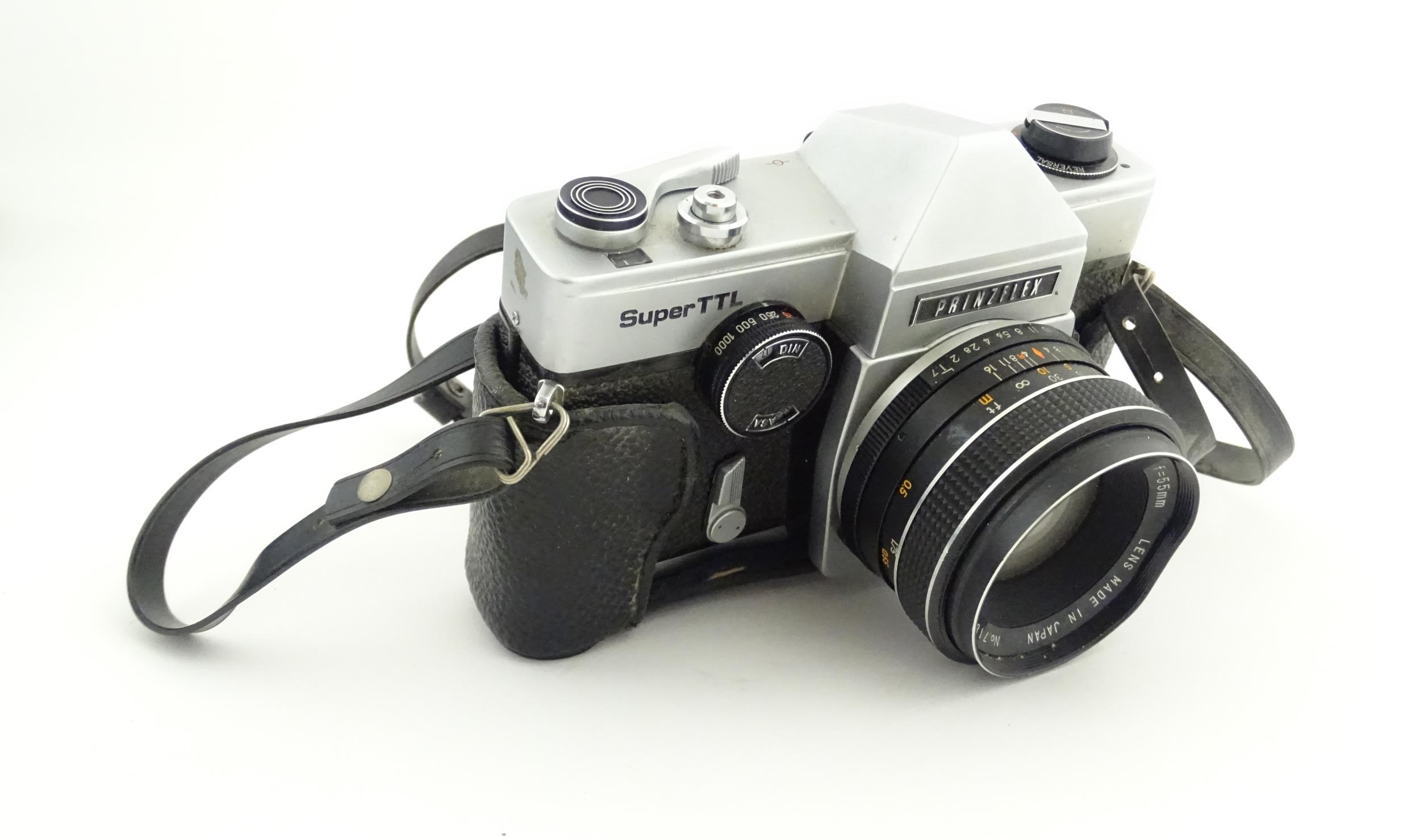 A Prinzflex Super TTL camera with 55 mm f1.7 lens M42 screw mount together with a Rollei E 15B - Image 11 of 13