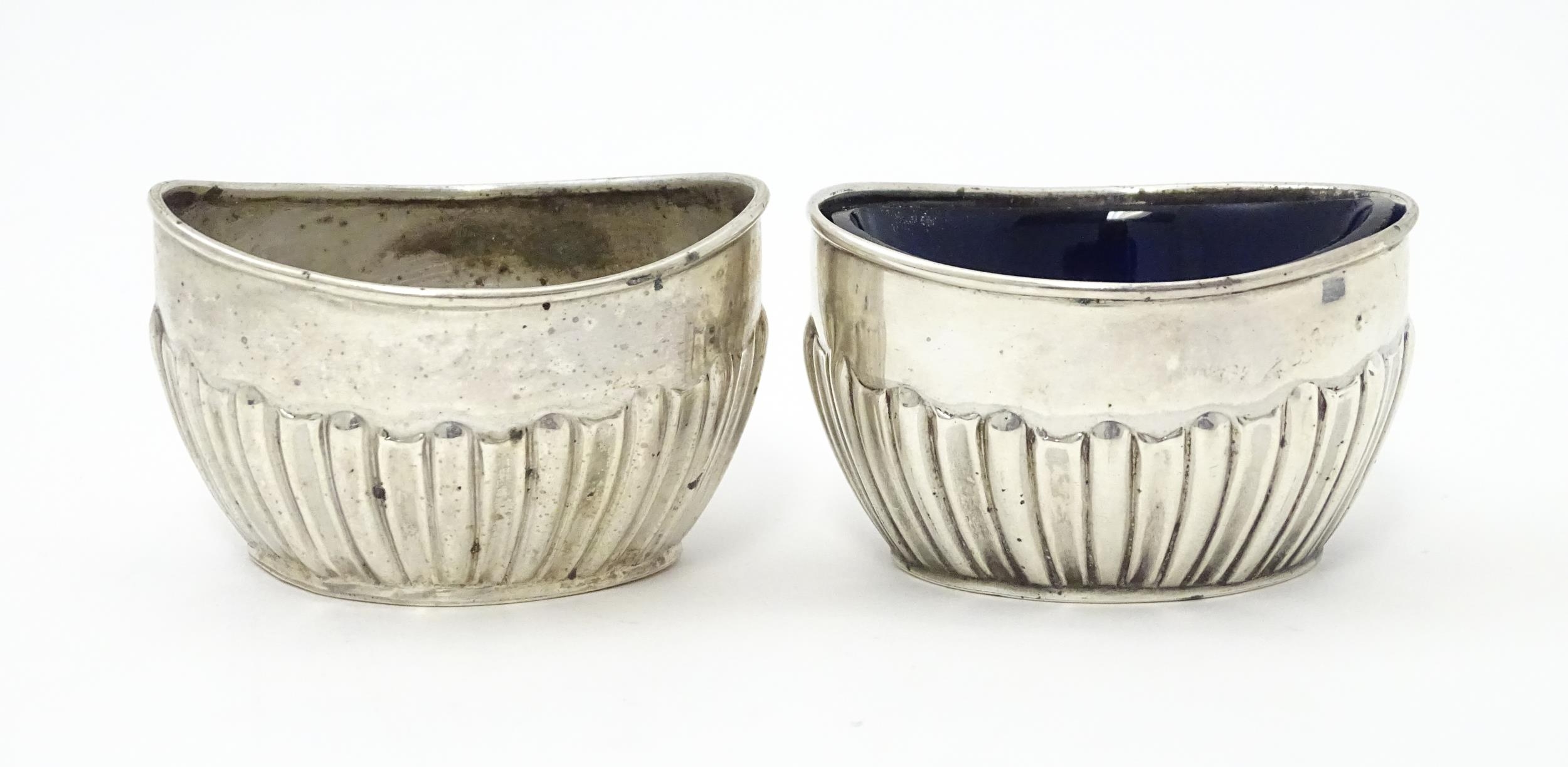 A pair of Victorian silver salts hallmarked London 1896, maker Horace Woodward & Co. Ltd. Approx. - Image 3 of 9