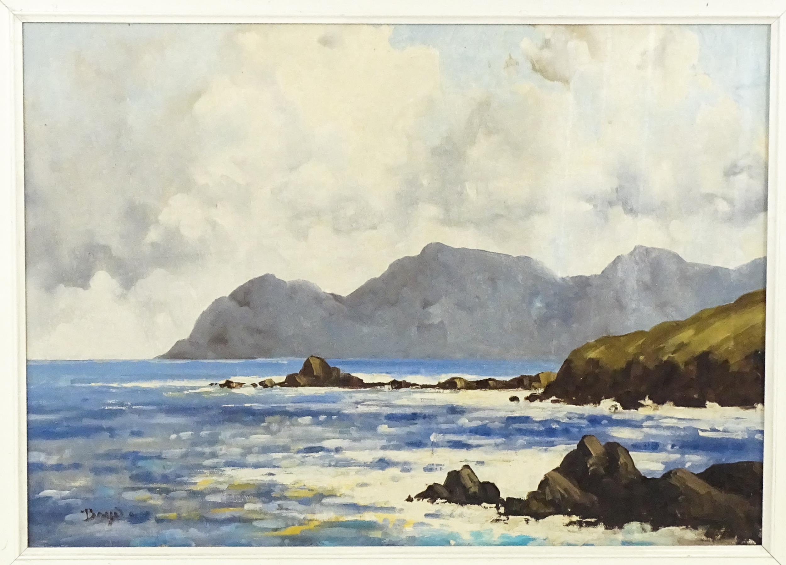 Boyd, 20th century, Irish School, Oil on canvas, Achill Head, County Mayo, Ireland, An Irish coastal - Image 3 of 4