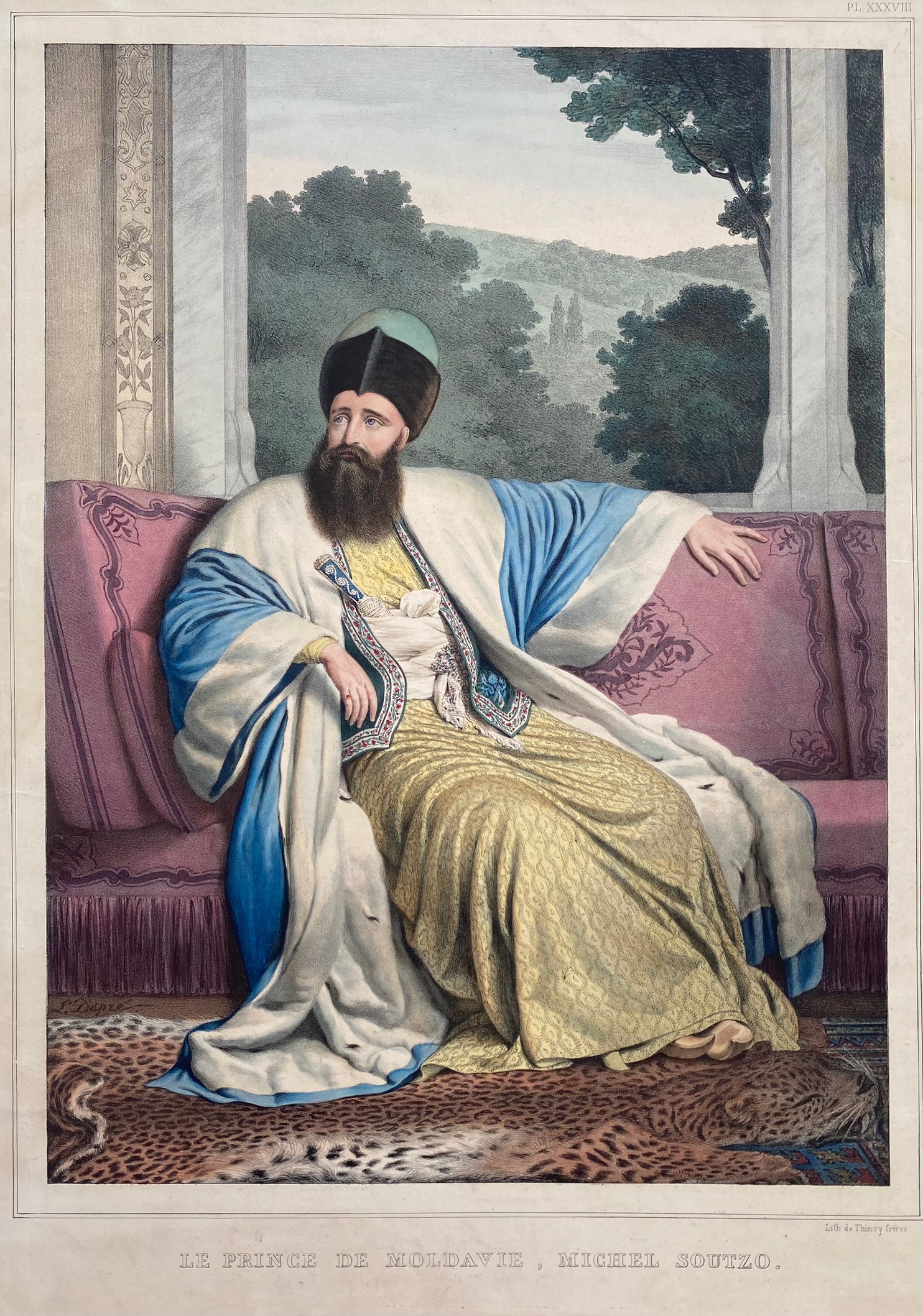 Louis Dupre (1789-1837), Original lithograph hand coloured with watercolour, Titled Le Prince de - Image 2 of 6