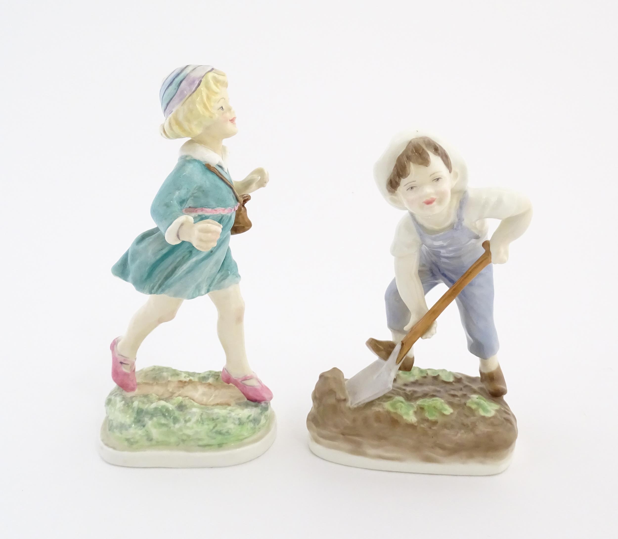 Two Royal Worcester figures comprising Thursday's Child has Far to Go, and Saturday's Child - Image 3 of 10