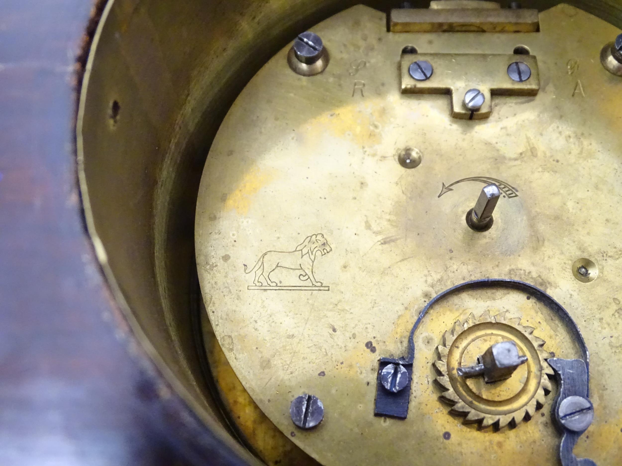 An early 20thC French mahogany cased mantle clock with white enamel dial and movement by - Image 2 of 6