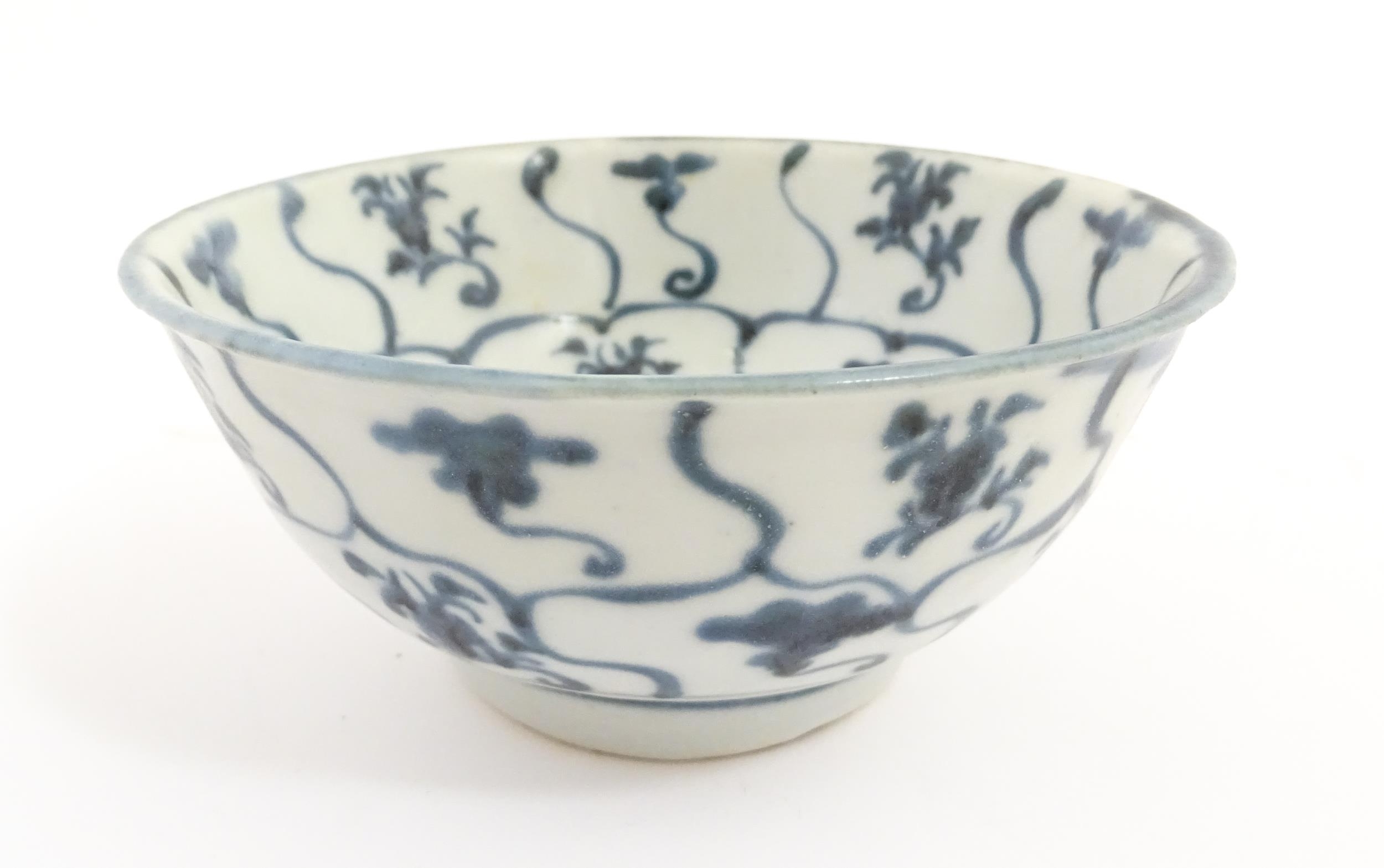 Two Chinese blue and white Tek Sing items comprising bowl and dish with brushwork decoration. - Image 8 of 18