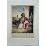 Louis Dupre (1789-1837), Original lithograph hand coloured with watercolour, Titled Le Garde des