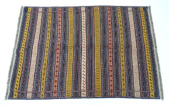 Carpet / Rug : A North East Persian Sumak kilim rug with banded geometric detail and repeating