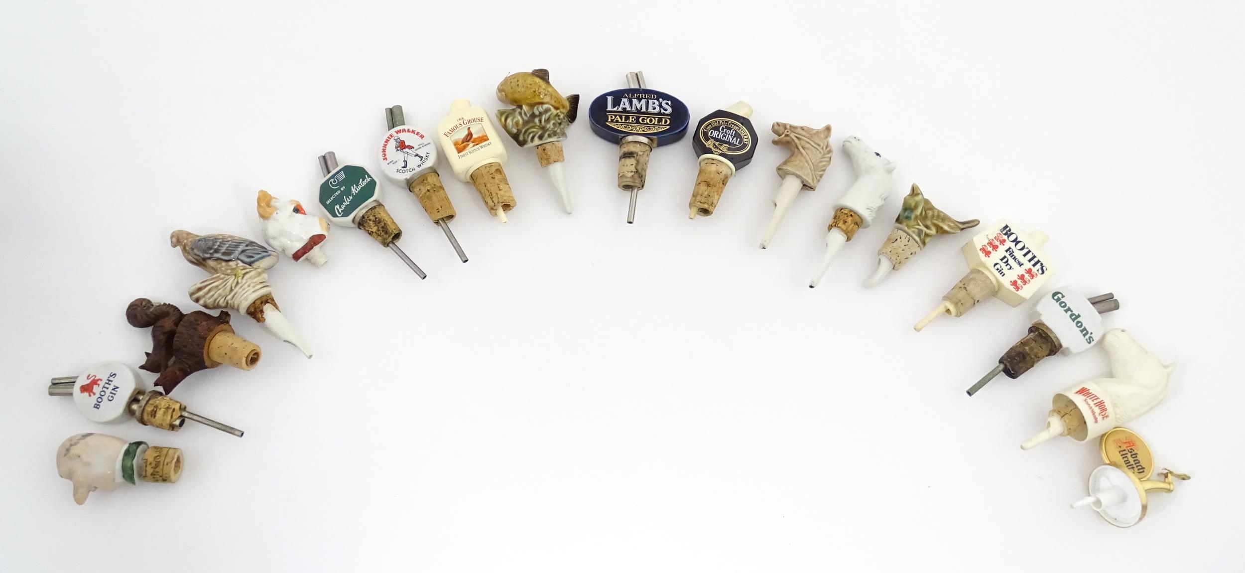 Breweriana : A quantity of assorted 20thC advertising bottle stoppers / pourers to include Booth's - Image 12 of 16