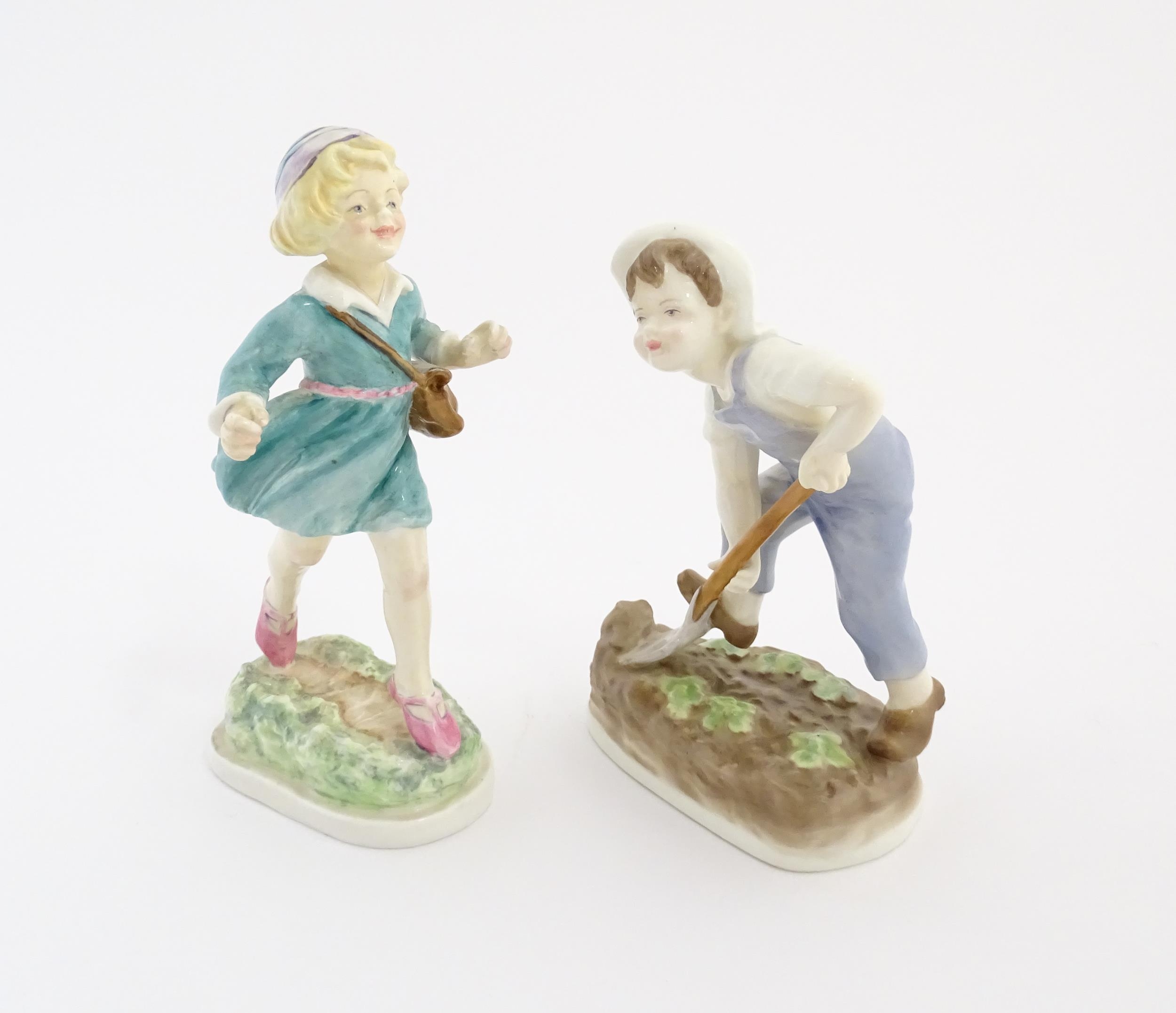 Two Royal Worcester figures comprising Thursday's Child has Far to Go, and Saturday's Child - Image 7 of 10