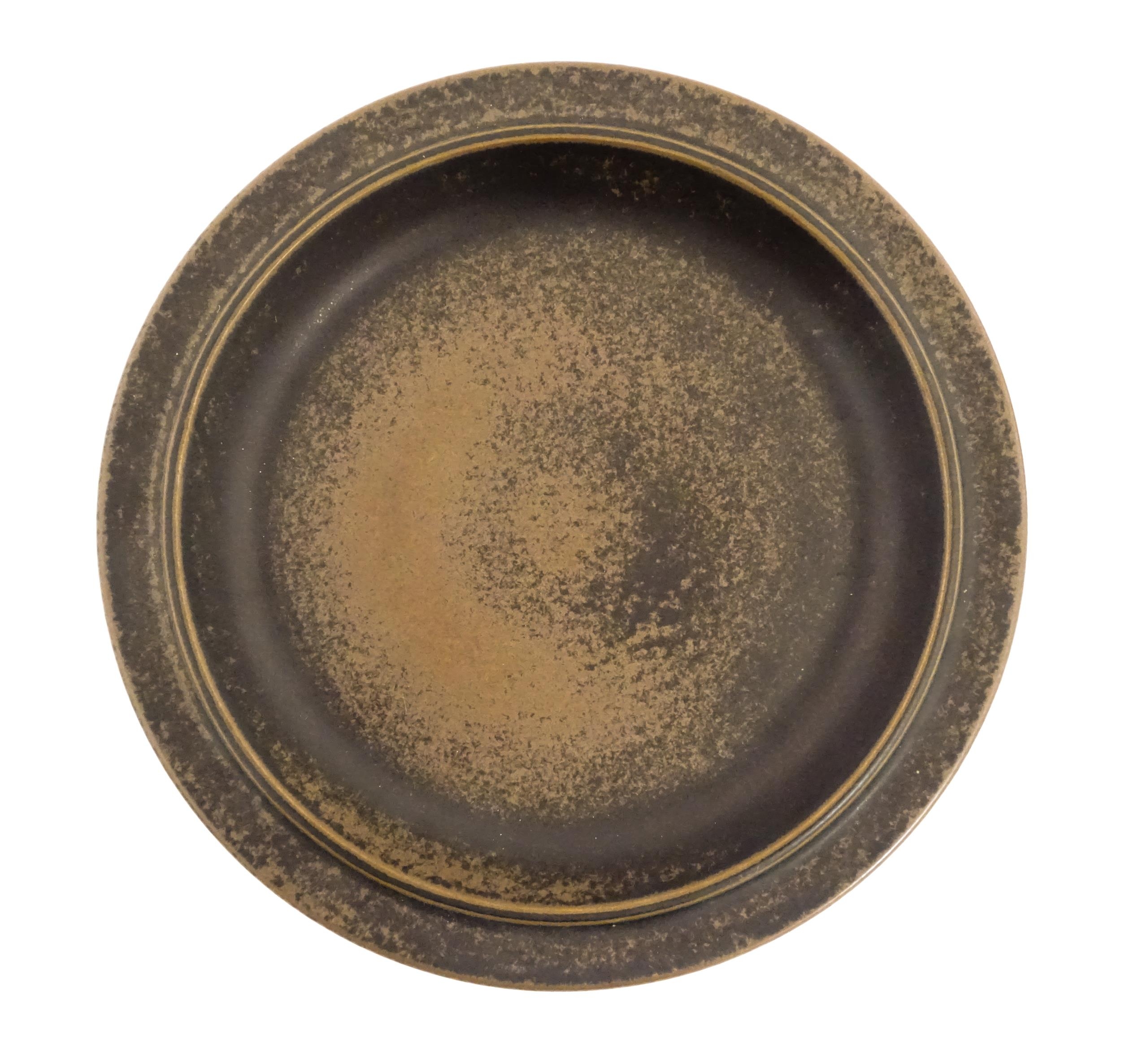 A Scandinavian Ruska brown stoneware charger, marked under Arabia Finland. Together with a Swedish - Image 4 of 6