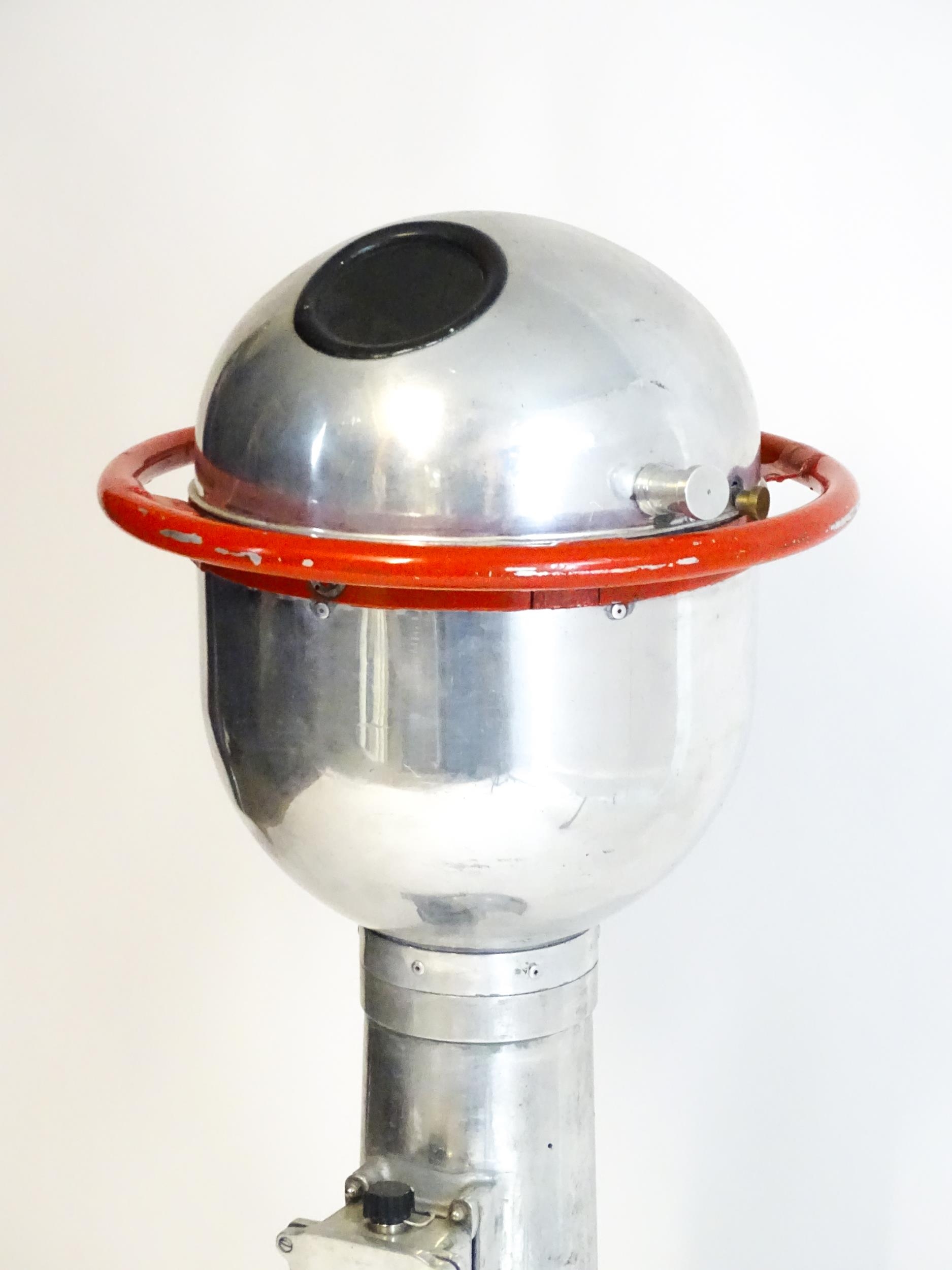 A mid 20thC ship's binnacle , with gimbal mounted compass by Microtecnica, Torino. Standing approx - Image 7 of 12