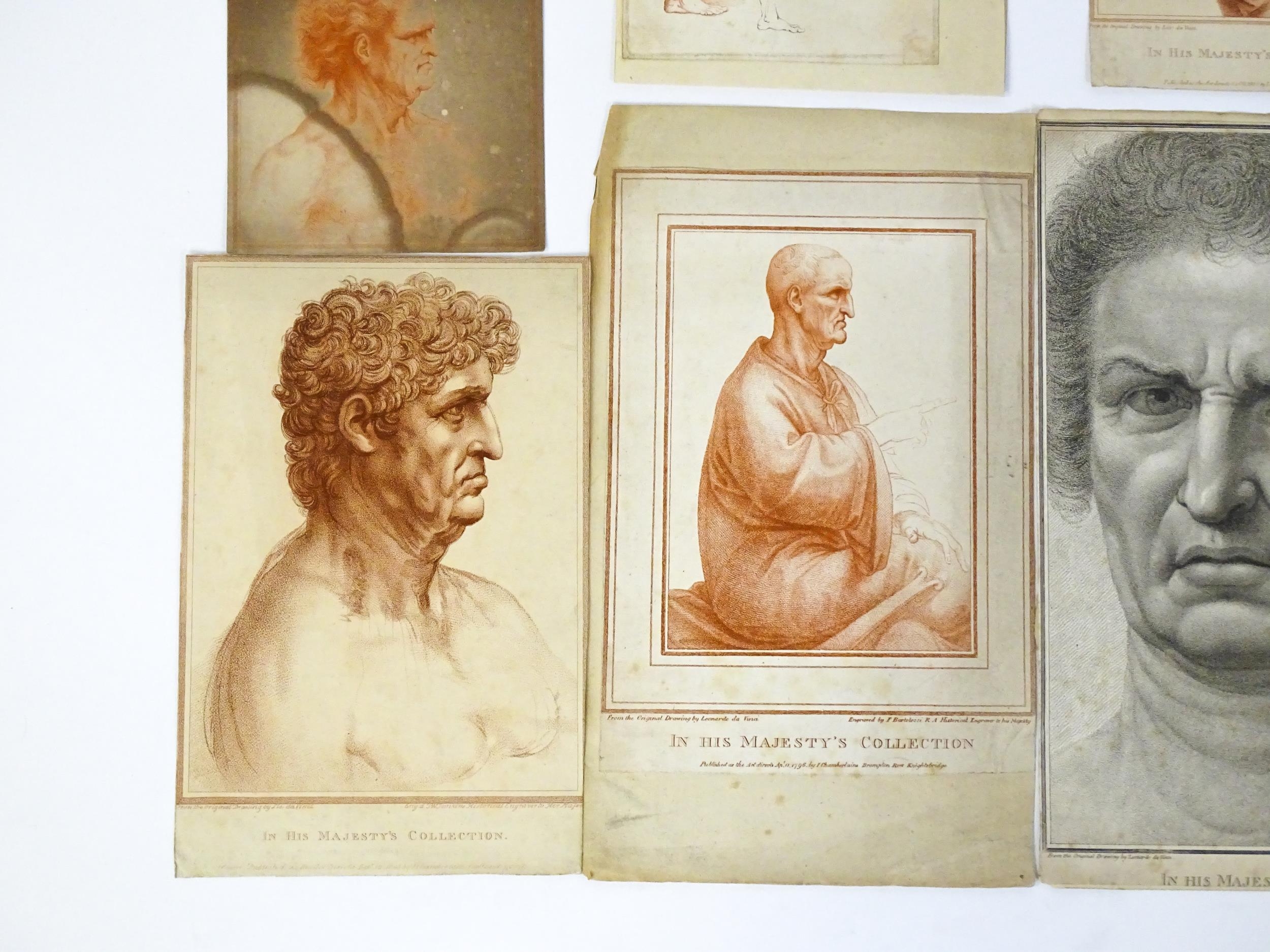 Six 18th / 19thC Bartolozzi stipple engravings after Leonardo da Vinci to include A Portrait of a - Image 4 of 12