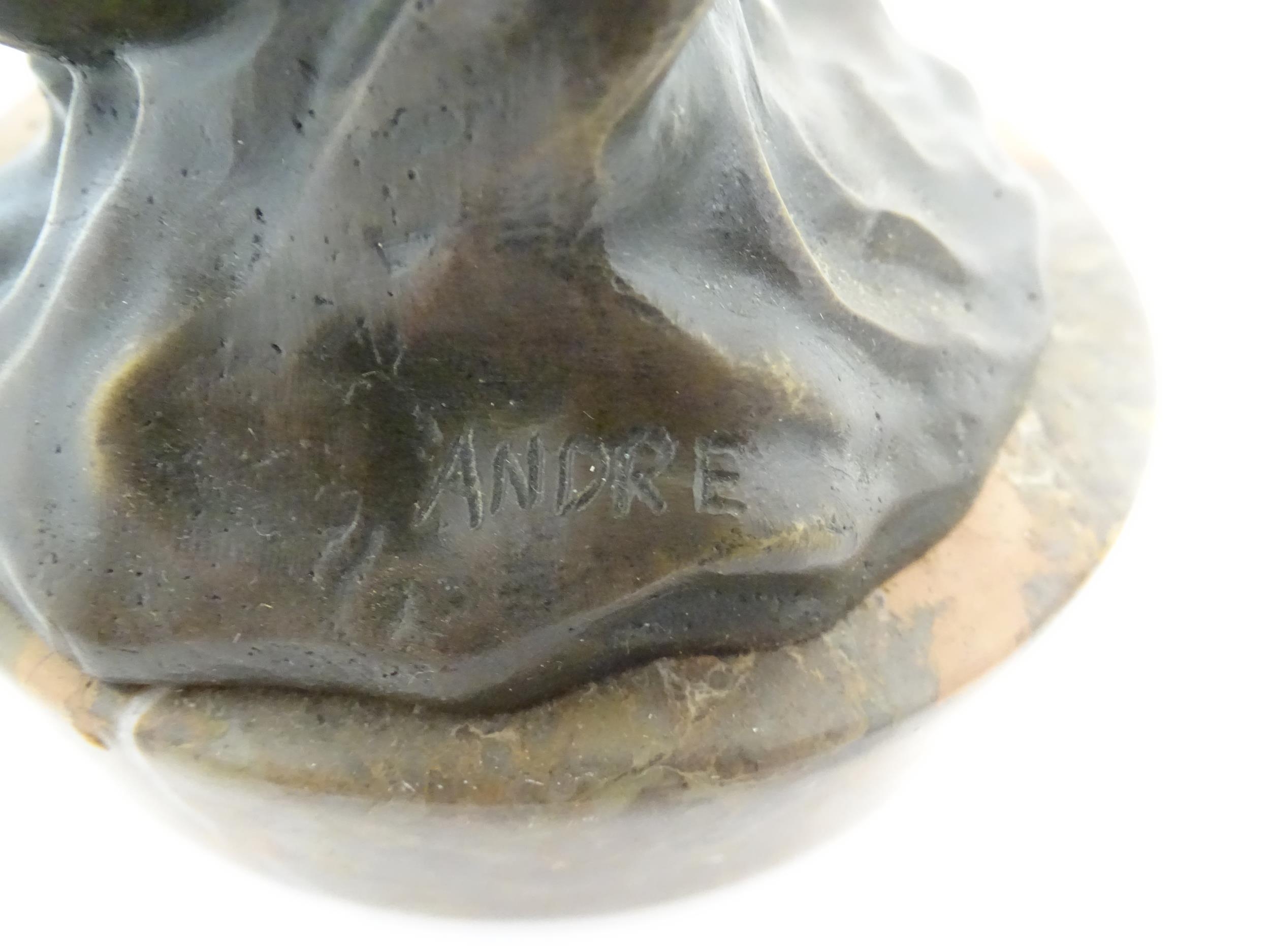 A 20thC cast bronze sculpture modelled as a leaping salmon / fish. Cast signature Andre to base. - Image 7 of 9