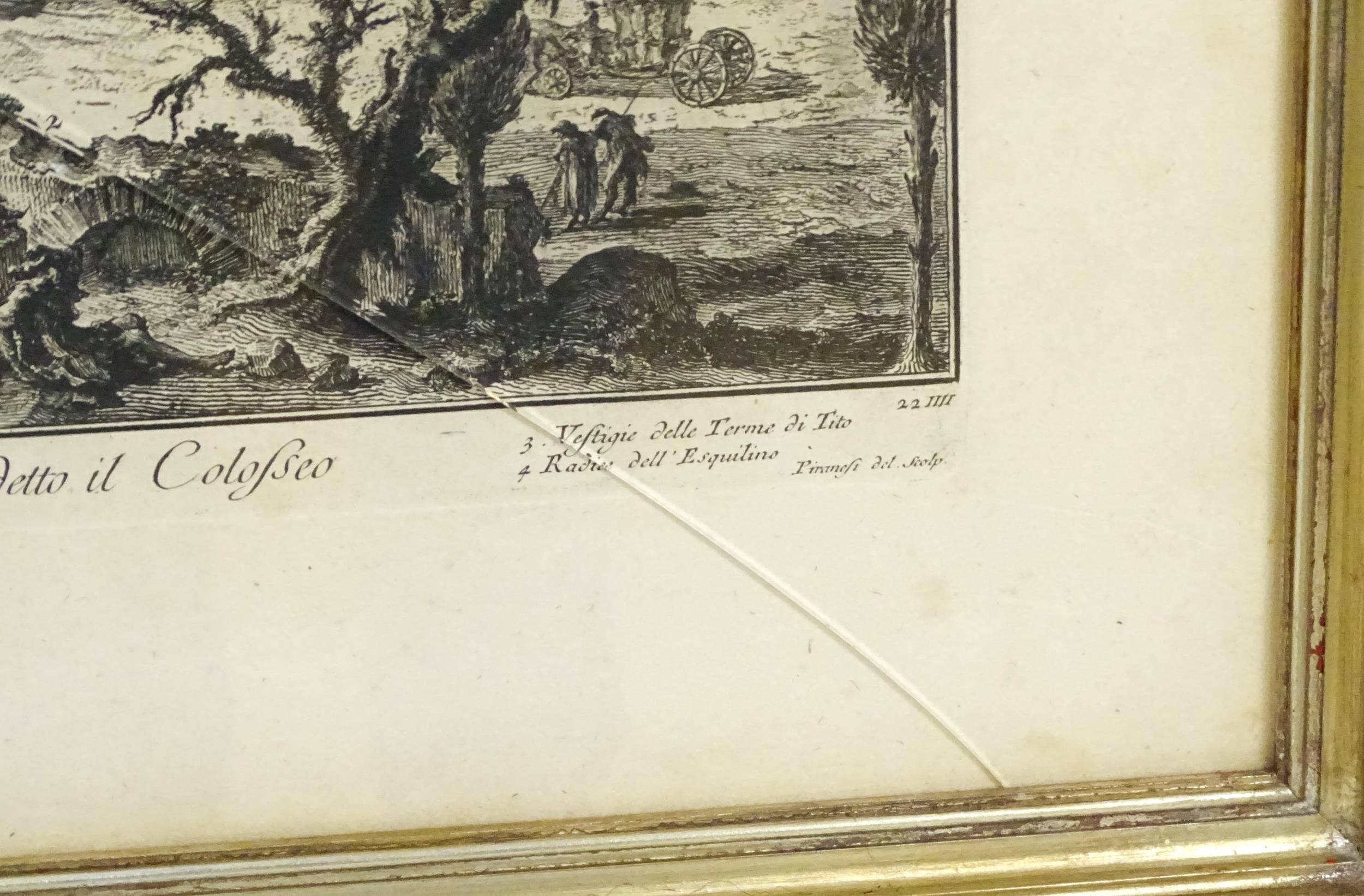 After Giovanni Battista Piranesi (1720-1788), Etching, Veduta dell' Arco di Costantino, e dell' - Image 4 of 6