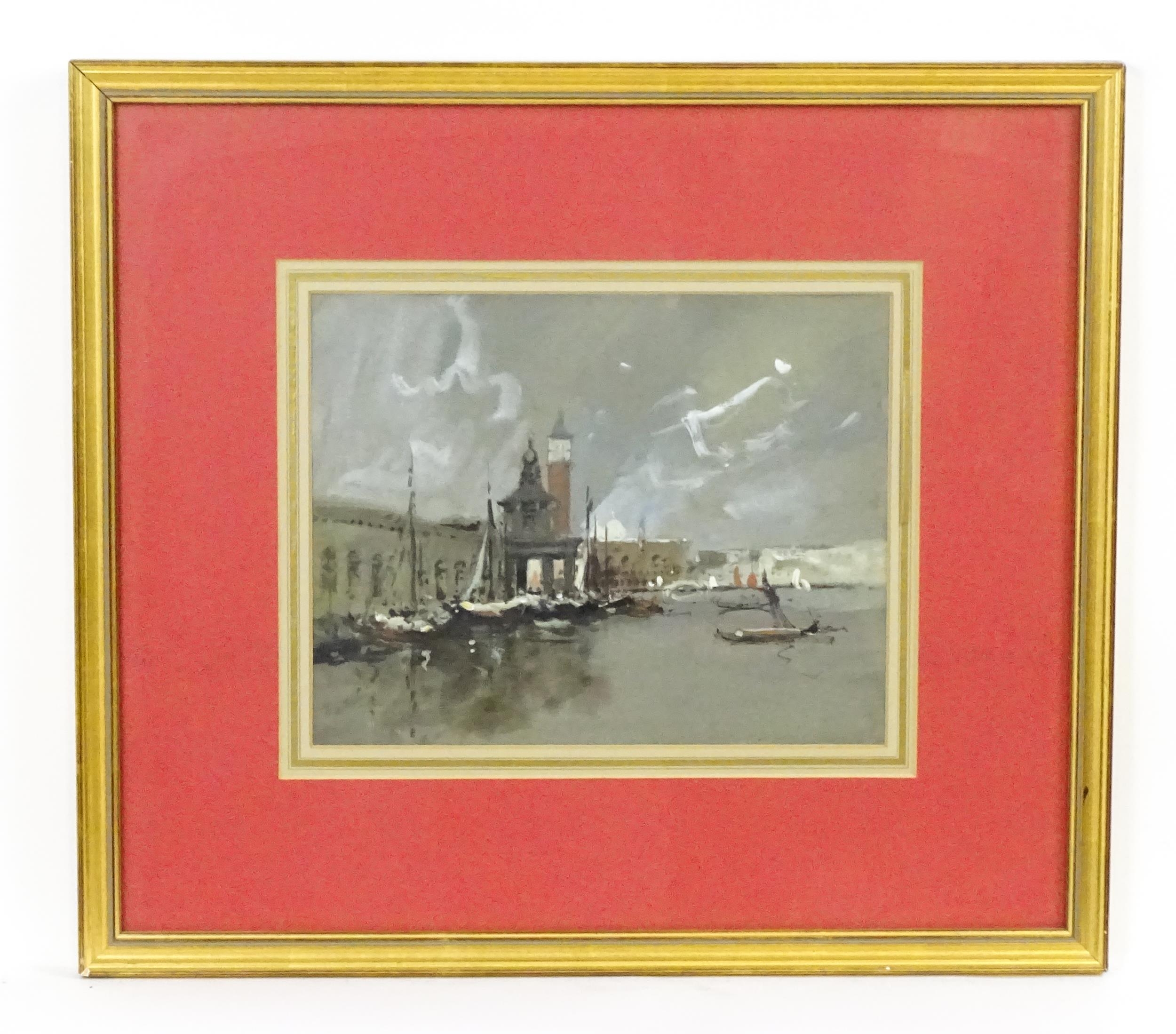 Hercules Brabazon Brabazon (1821-1906), Watercolour, A Venetian canal scene with boats. Ascribed