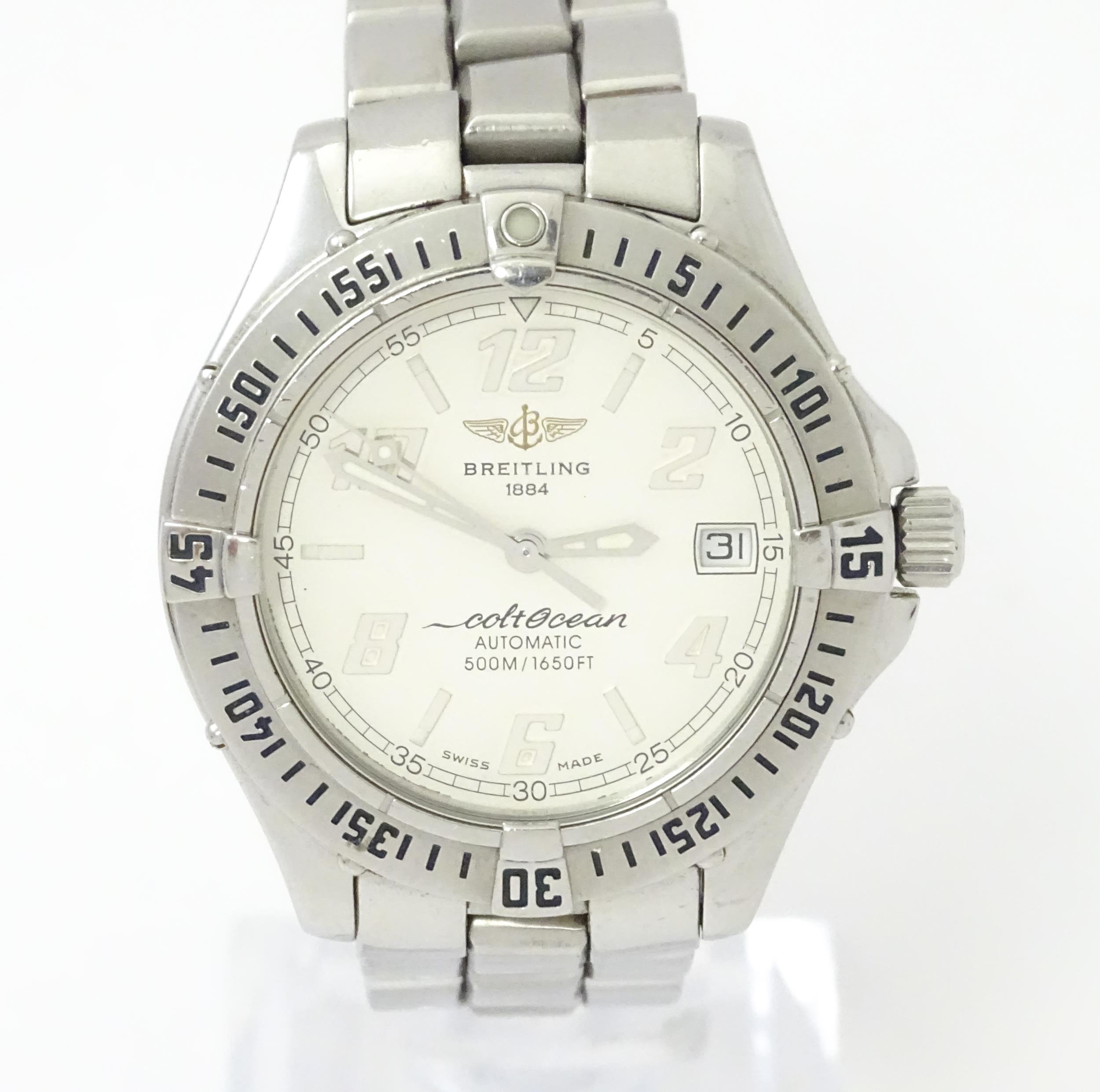A Breitling Colt Ocean automatic wristwatch, ref. A17050, the signed dial having silver tone - Image 9 of 11