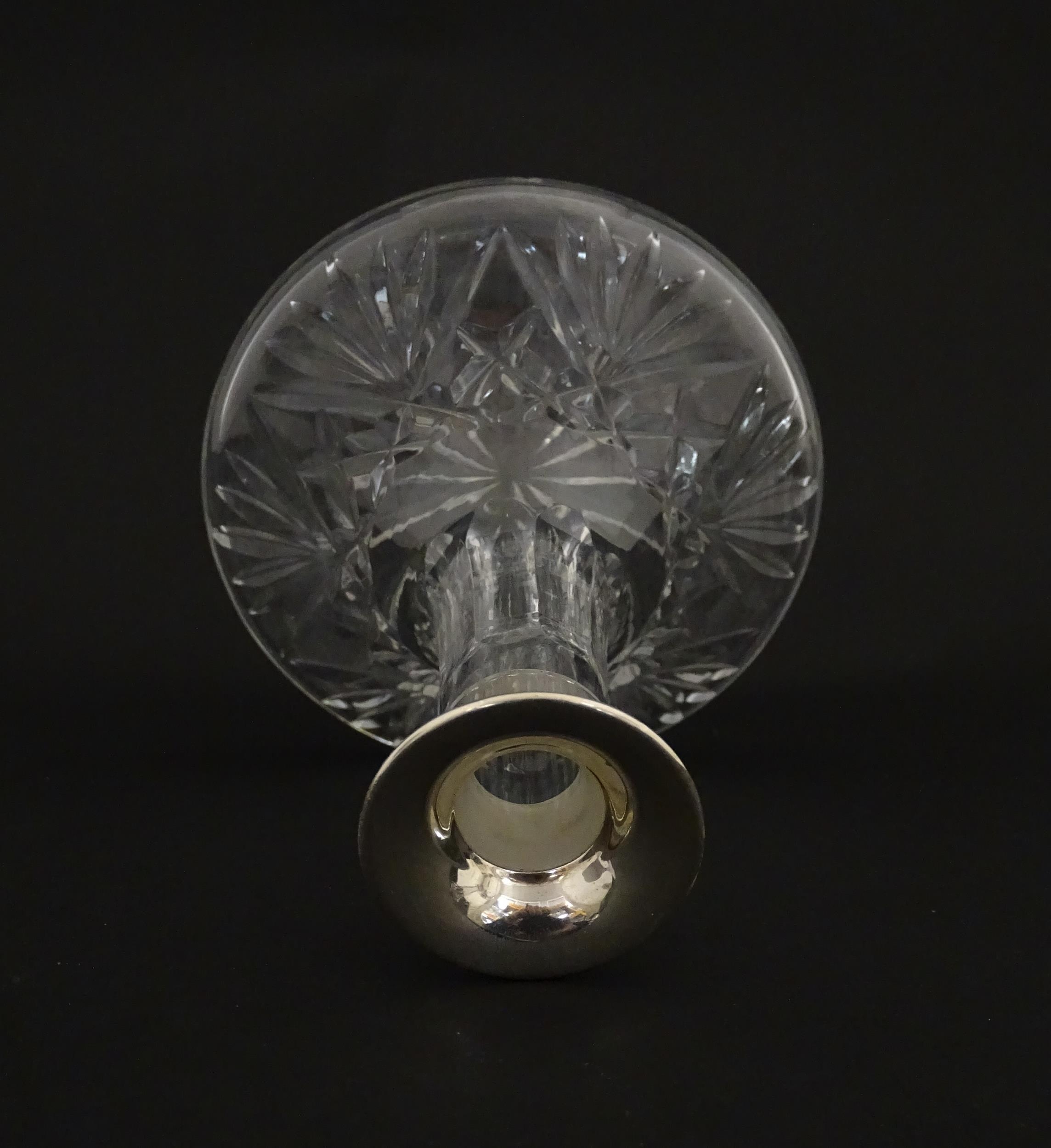 A cut glass flask of small ships decanter form with silver collar hallmarked Birmingham 1988, - Image 8 of 8