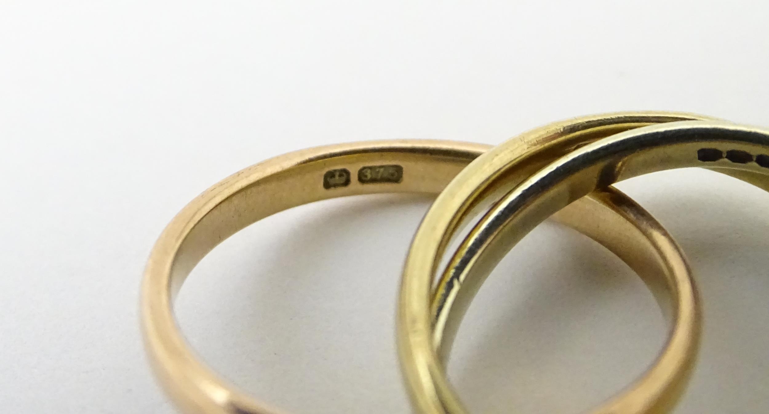 A 9ct tri-gold Russian wedding ring. Ring size approx. G 1/2 Please Note - we do not make - Image 3 of 8