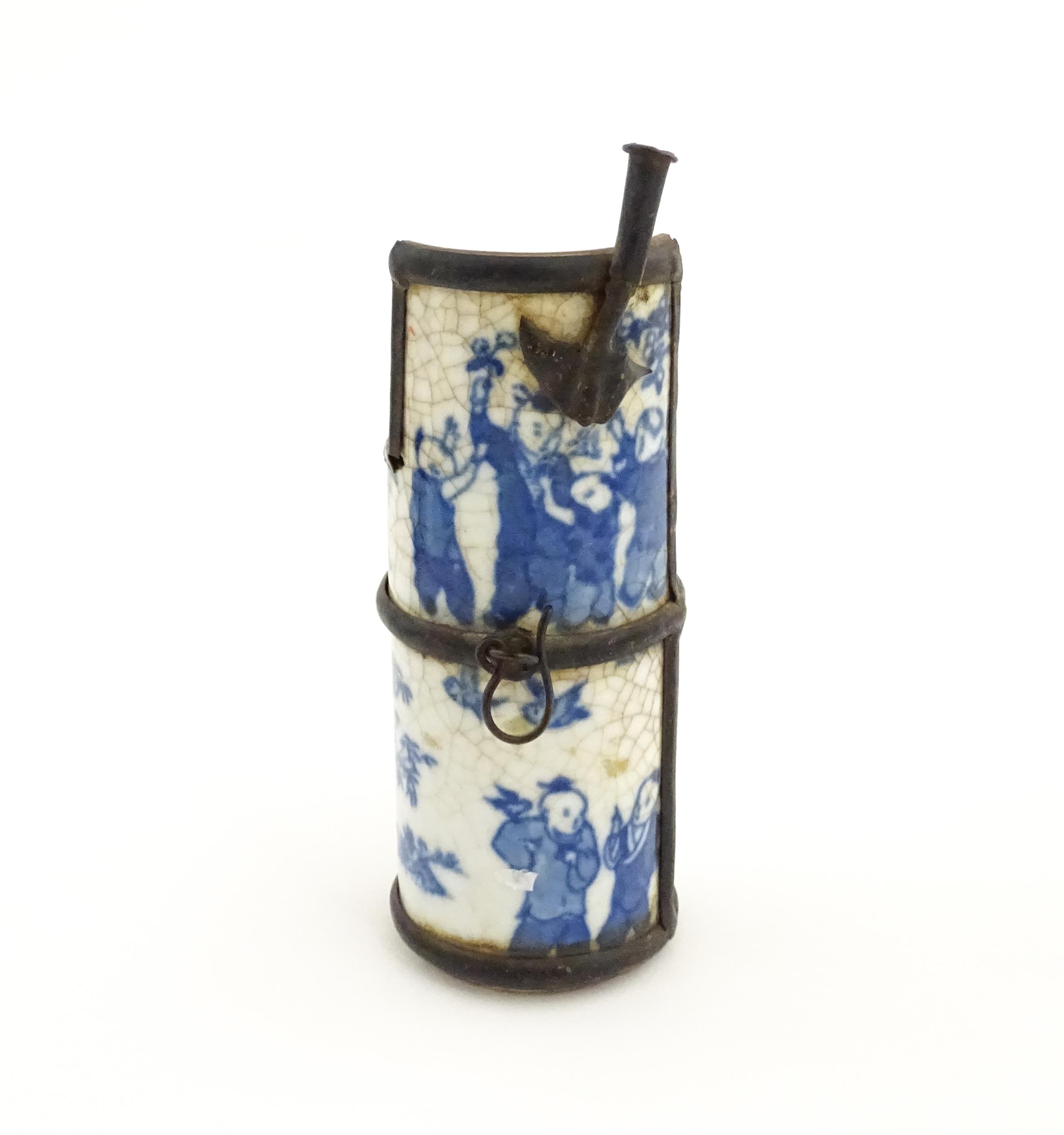 Three Chinese items comprising a cricket box decorated with a figure, flowers and Character - Image 10 of 27