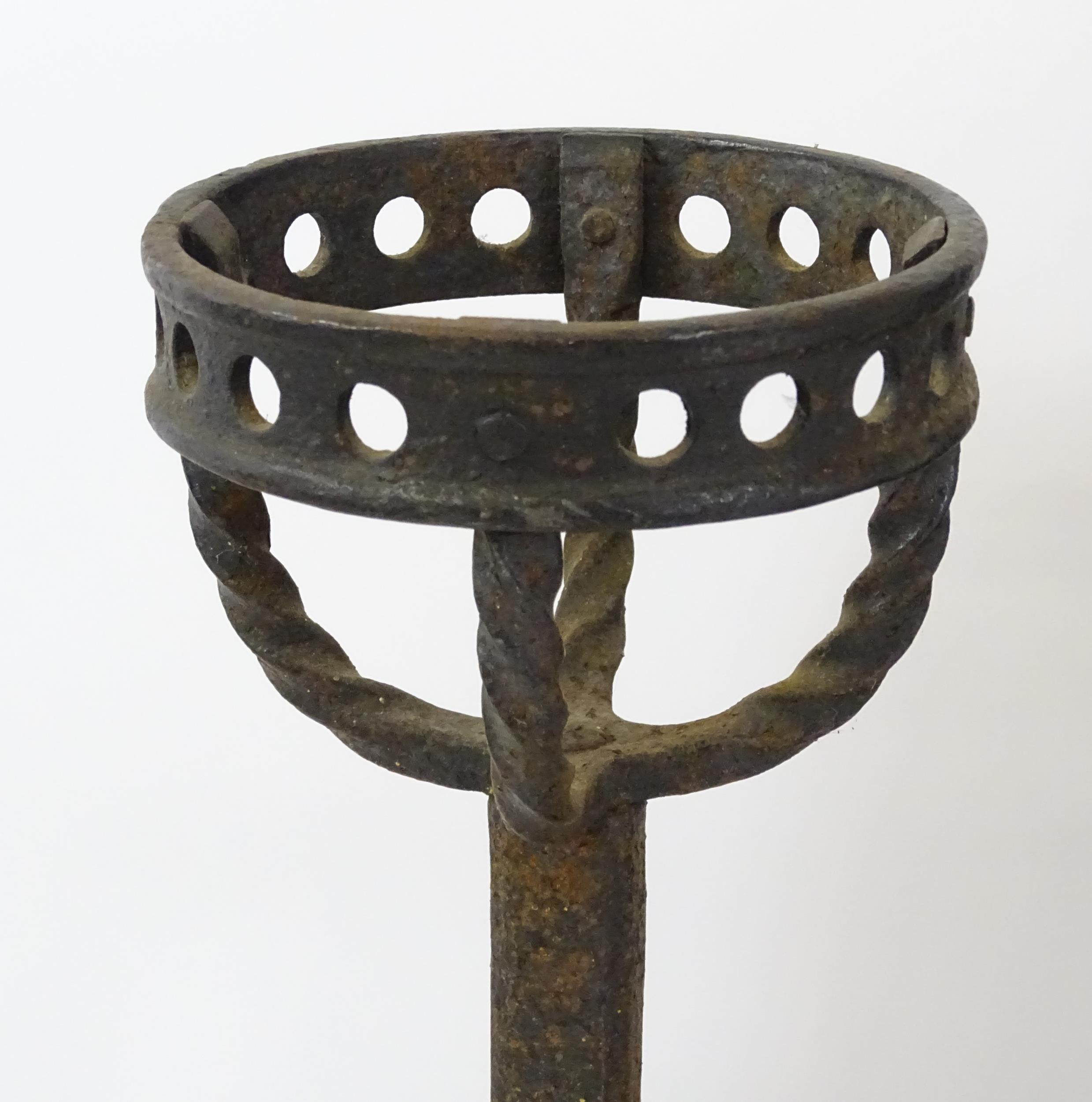 A large cast iron fire basket, the back decorated with figure and lion, marked 'Hollandia Pro - Image 10 of 18