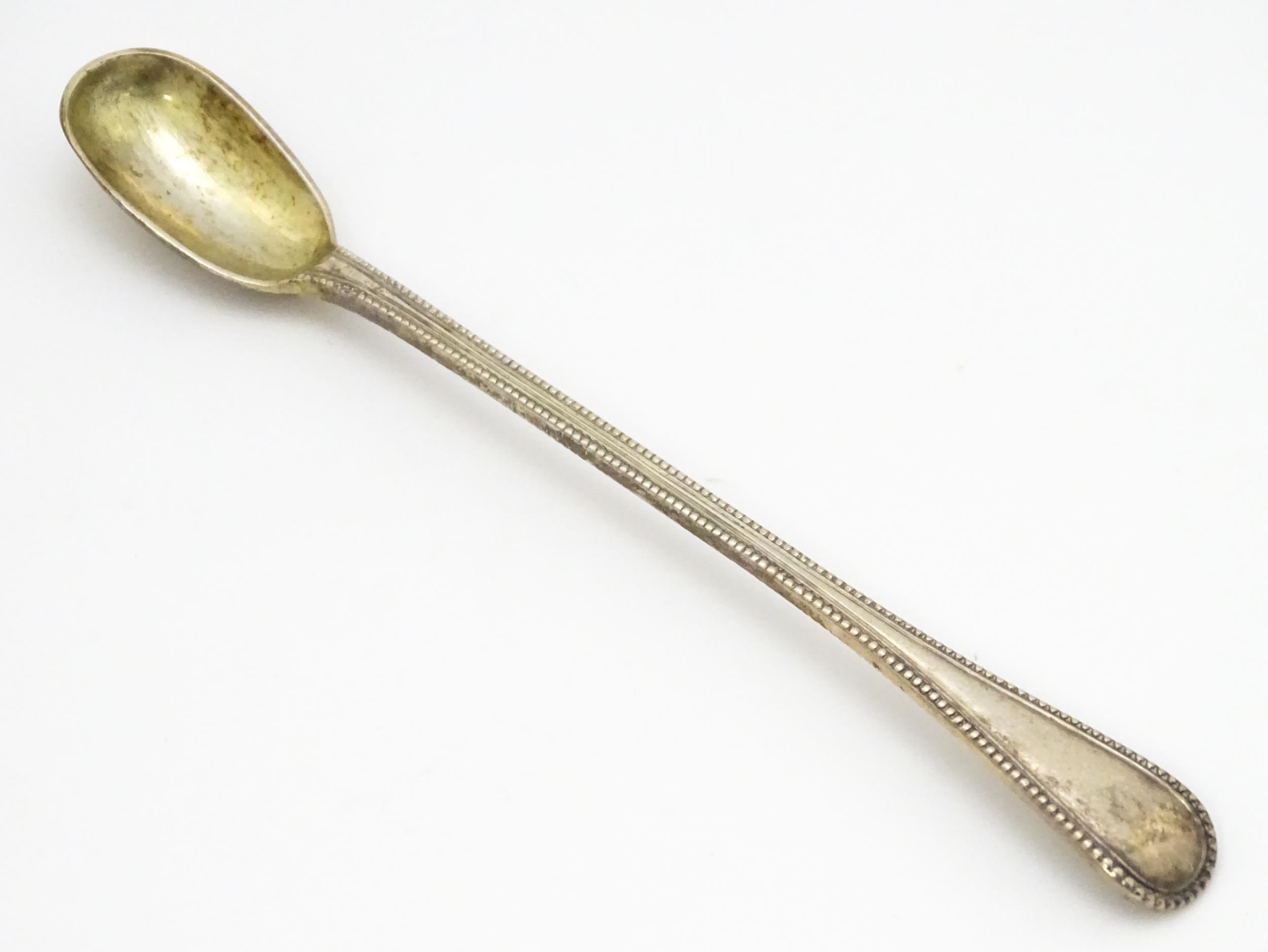 A Victorian silver long handled mustard spoon hallmarked London 1868, maker Chawner & Co. (George - Image 3 of 9