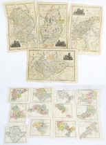 Maps: A quantity of assorted engraved and hand coloured maps to include Northamptonshire,