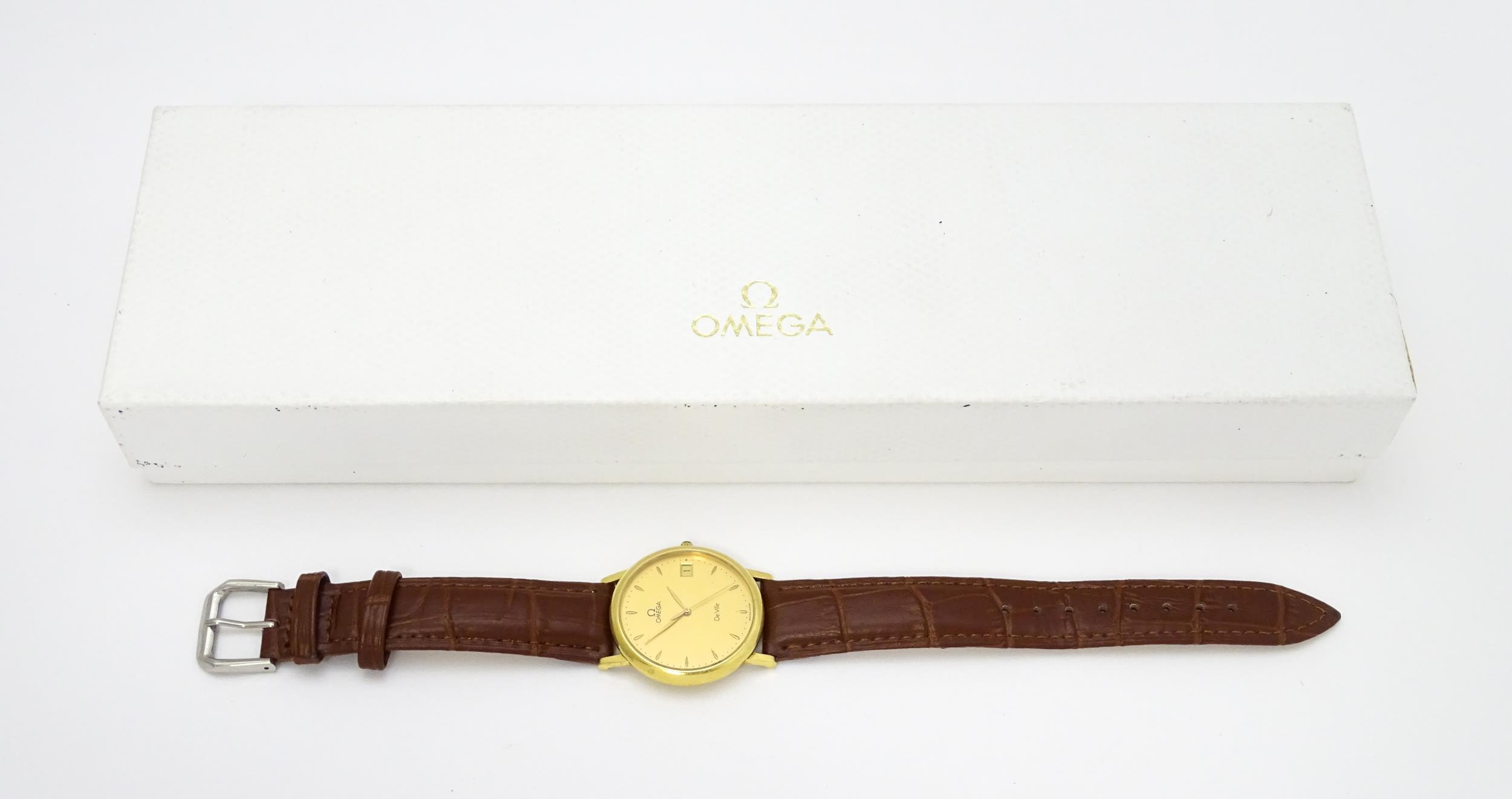 An Omega 18ct gold cased De Ville wristwatch, the dial with hour batons and date aperture. Watch - Image 3 of 17
