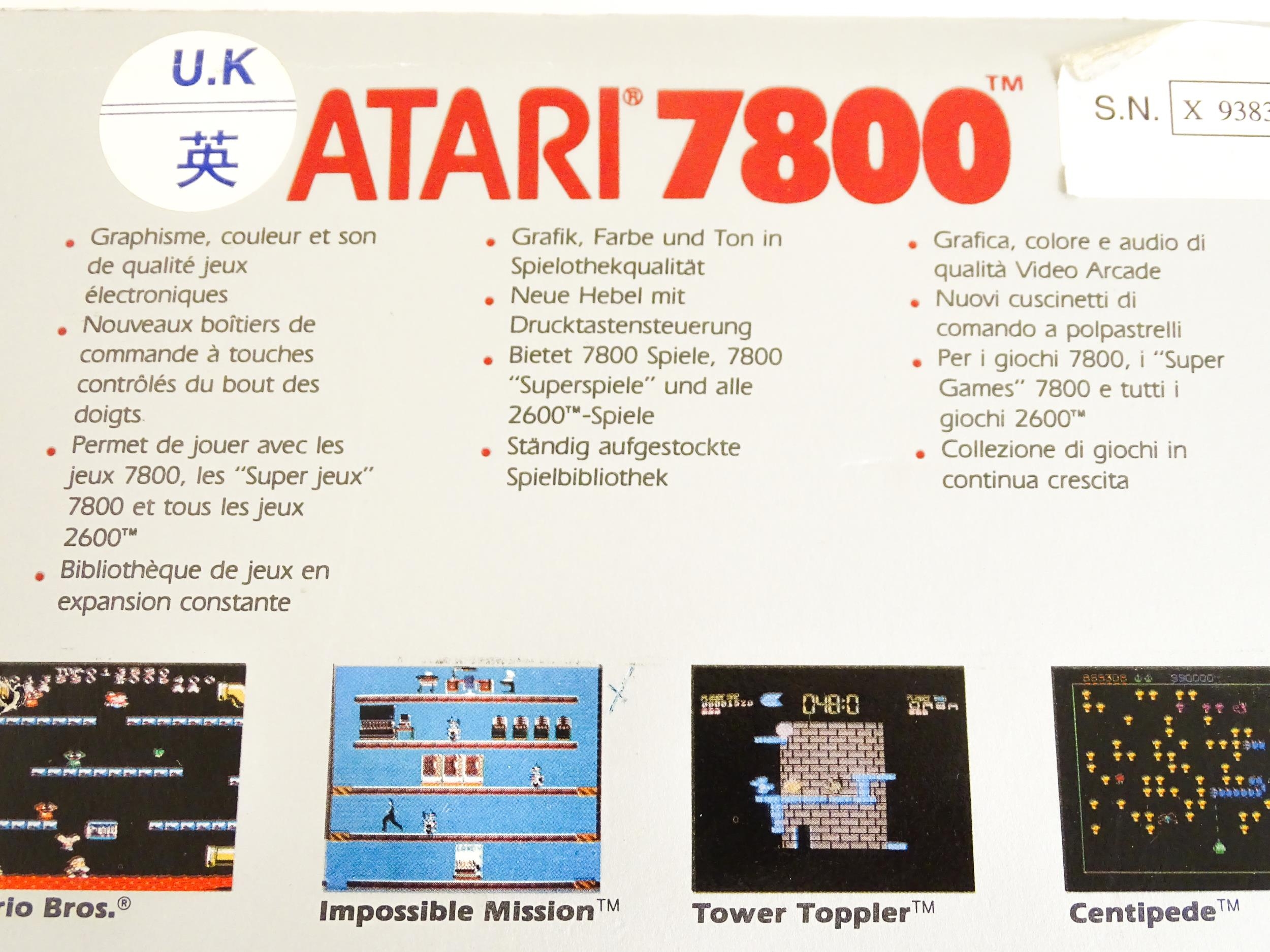 Toys: An Atari 7800 video game console. Together with games cartridges comprising Jinks, Xevious, - Image 2 of 10