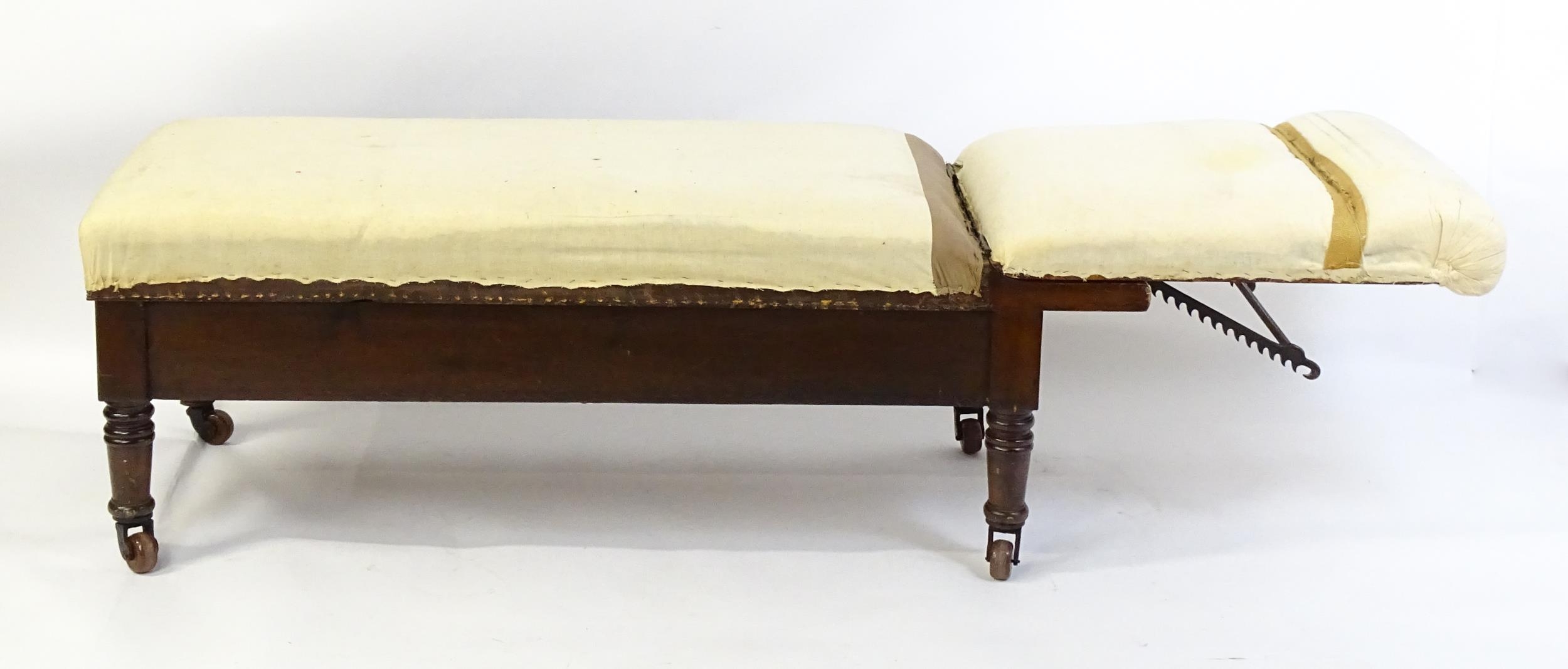 A Victorian 'Carters Literary Machine' day bed with an adjustable backrest above two short drawers - Image 10 of 10