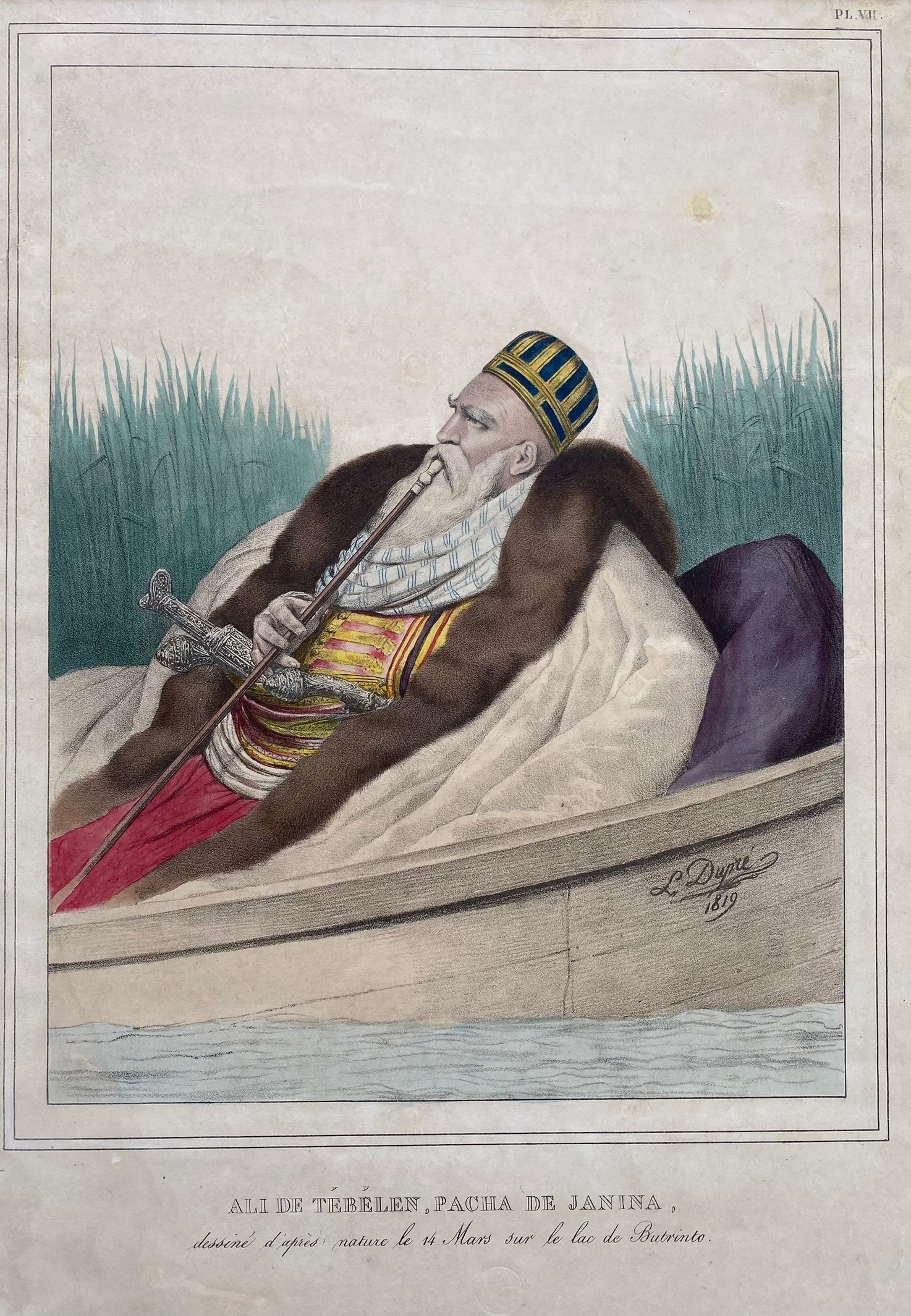 Louis Dupre (1789-1837), Original lithograph hand coloured with watercolour, Titled Ali de - Image 2 of 5