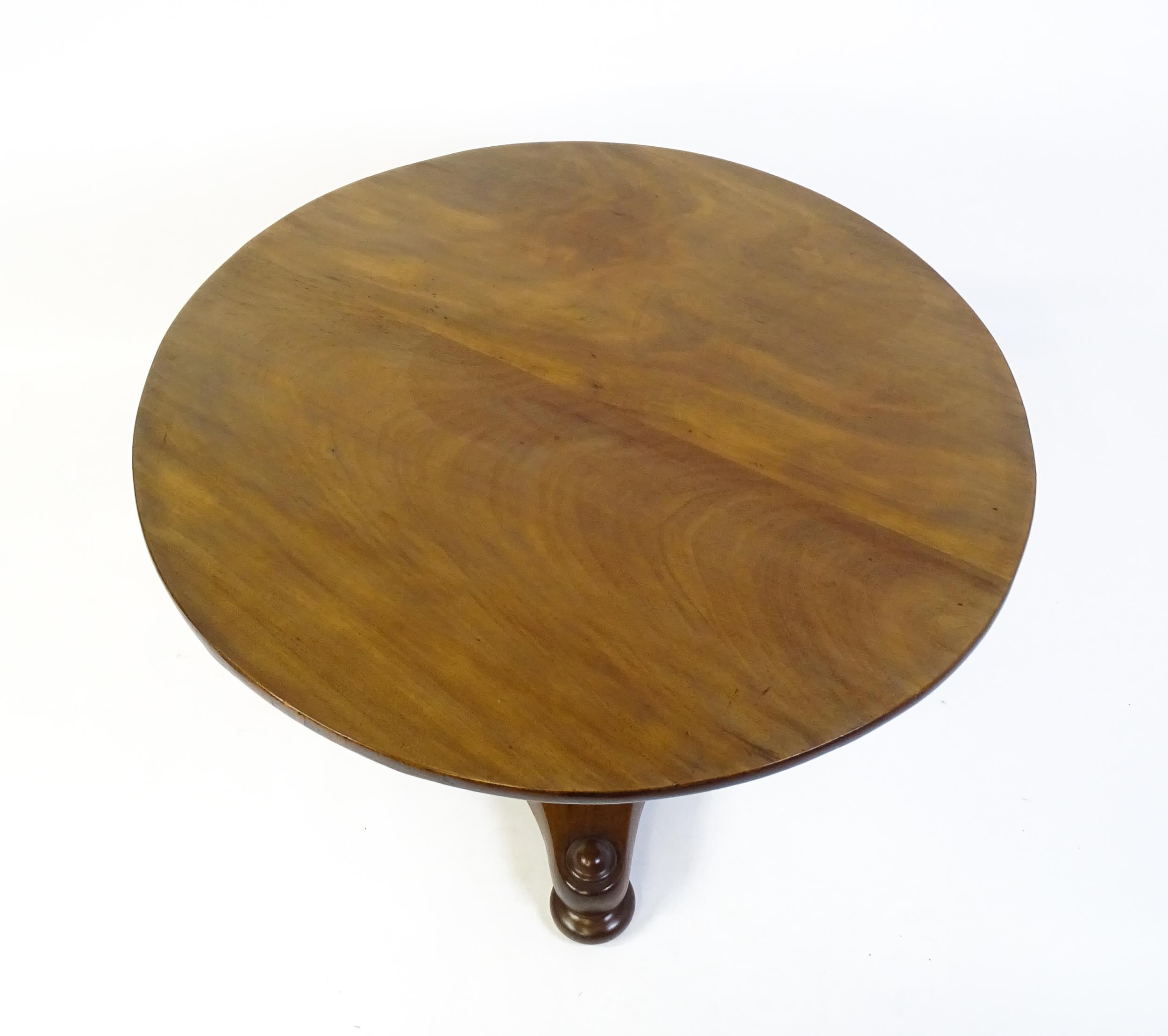 A late 19thC occasional table with a circular top above a turned pedestal and shaped base raised - Image 3 of 7