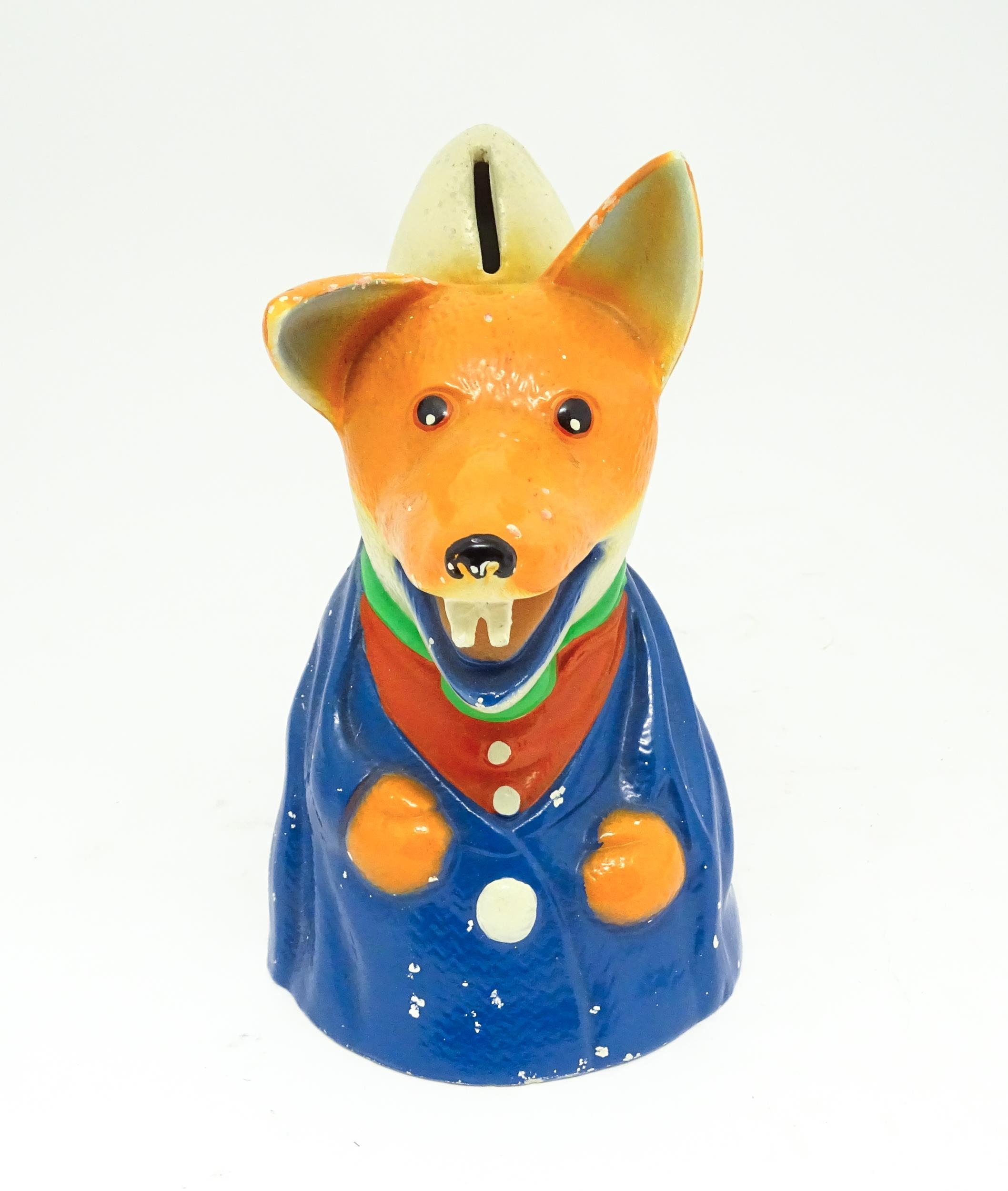 A 20thC novelty cast money box modelled as Basil Brush Ivan Owen & Peter Firmin. Approx. 8" high - Image 3 of 10