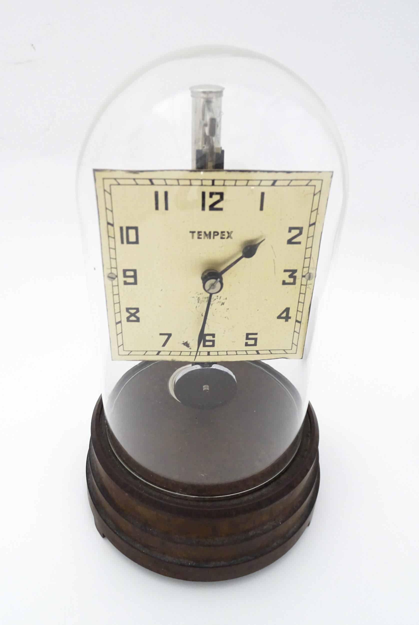 A Tempex electric clock mounted on a Bakelite base with chrome fitting. The squared dial with Arabic - Image 4 of 13