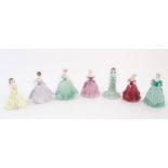 Seven Coalport ladies comprising Debutante Marianne, Janine, Amy, Lauren, Good Luck, Debutante of