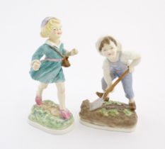 Two Royal Worcester figures comprising Thursday's Child has Far to Go, and Saturday's Child