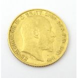 Coin : An Edward VII 1907 gold half sovereign (3.9g) Please Note - we do not make reference to the