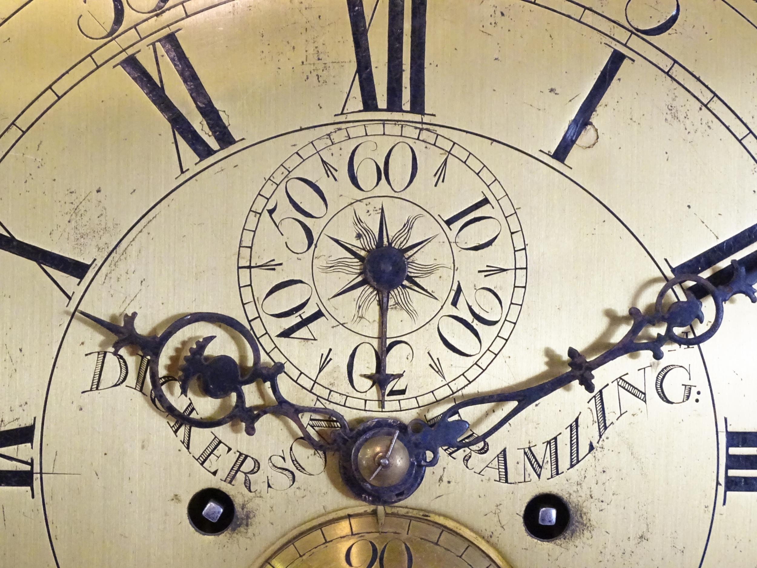 Dickerson, Framlingham : An oak cased 8-day longcase clock with brass face having Roman numerals and - Image 7 of 14