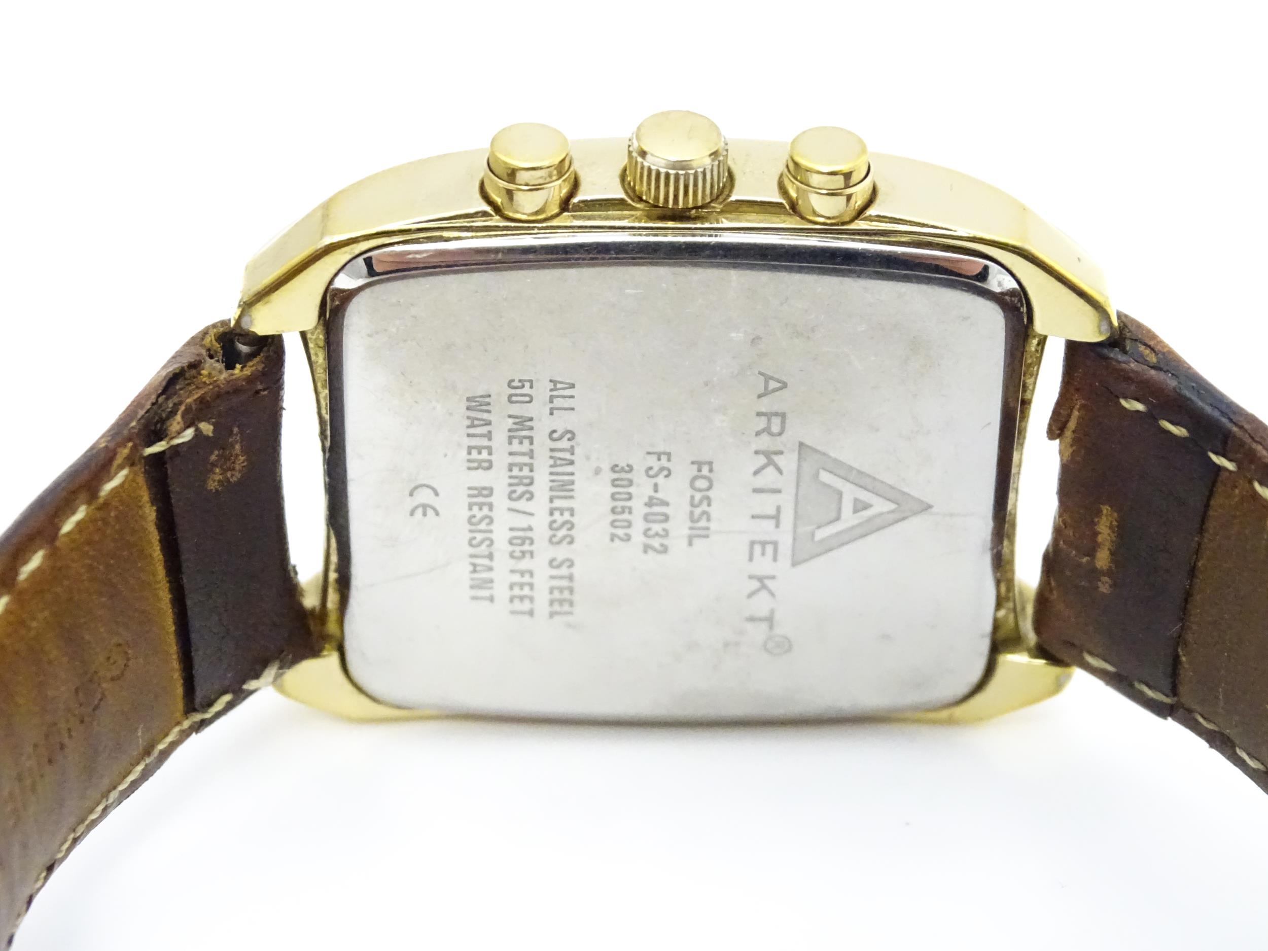 A Fossil Speedway Arkitekt gentlemans wristwatch. The watch case approx 1 3/8" wide Please Note - we - Image 7 of 10