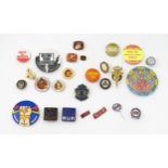 Trade Union Interest: a quantity of assorted badges, pins, etc. to include a silver National Union