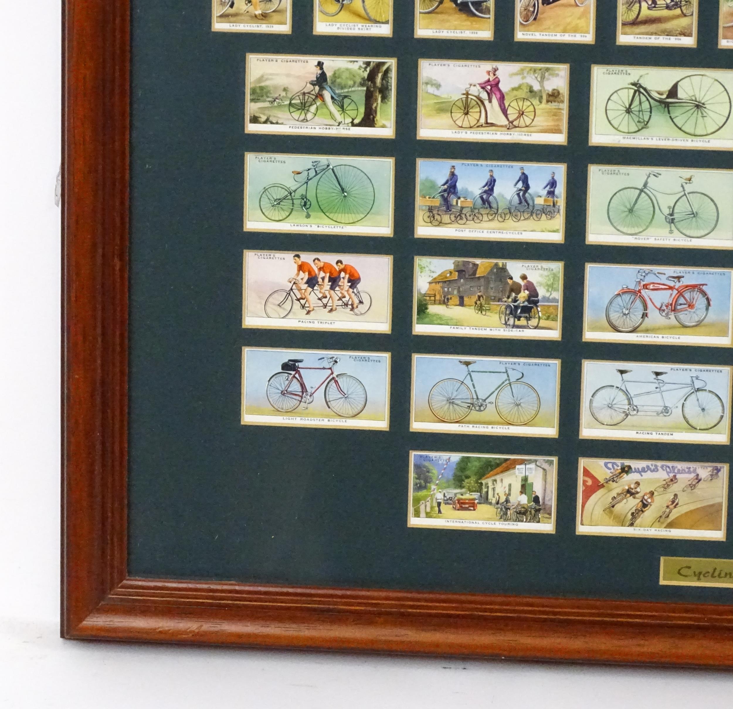 A quantity of Players & Sons cigarette cards from the Cycling series, framed. Together with a - Image 13 of 23