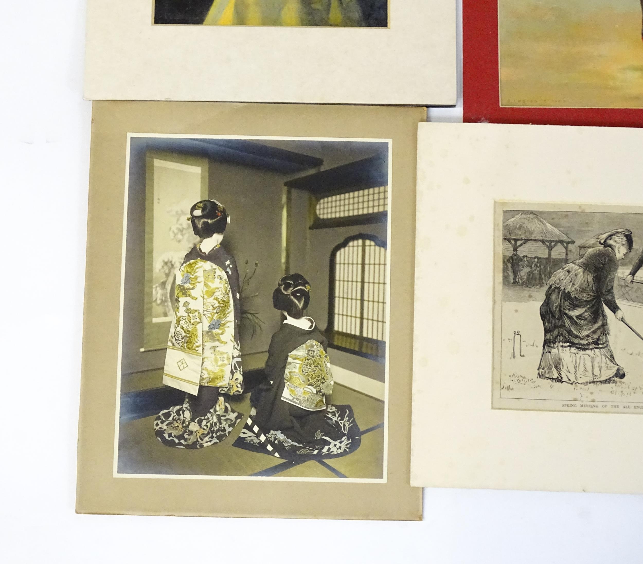 A quantity of assorted watercolours, prints and engravings to include a monochrome watercolour In - Image 9 of 20