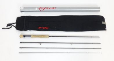 Fishing : a Scott (USA) 'Radian' carbon four-piece fly rod, serial number 402518, approx 114"