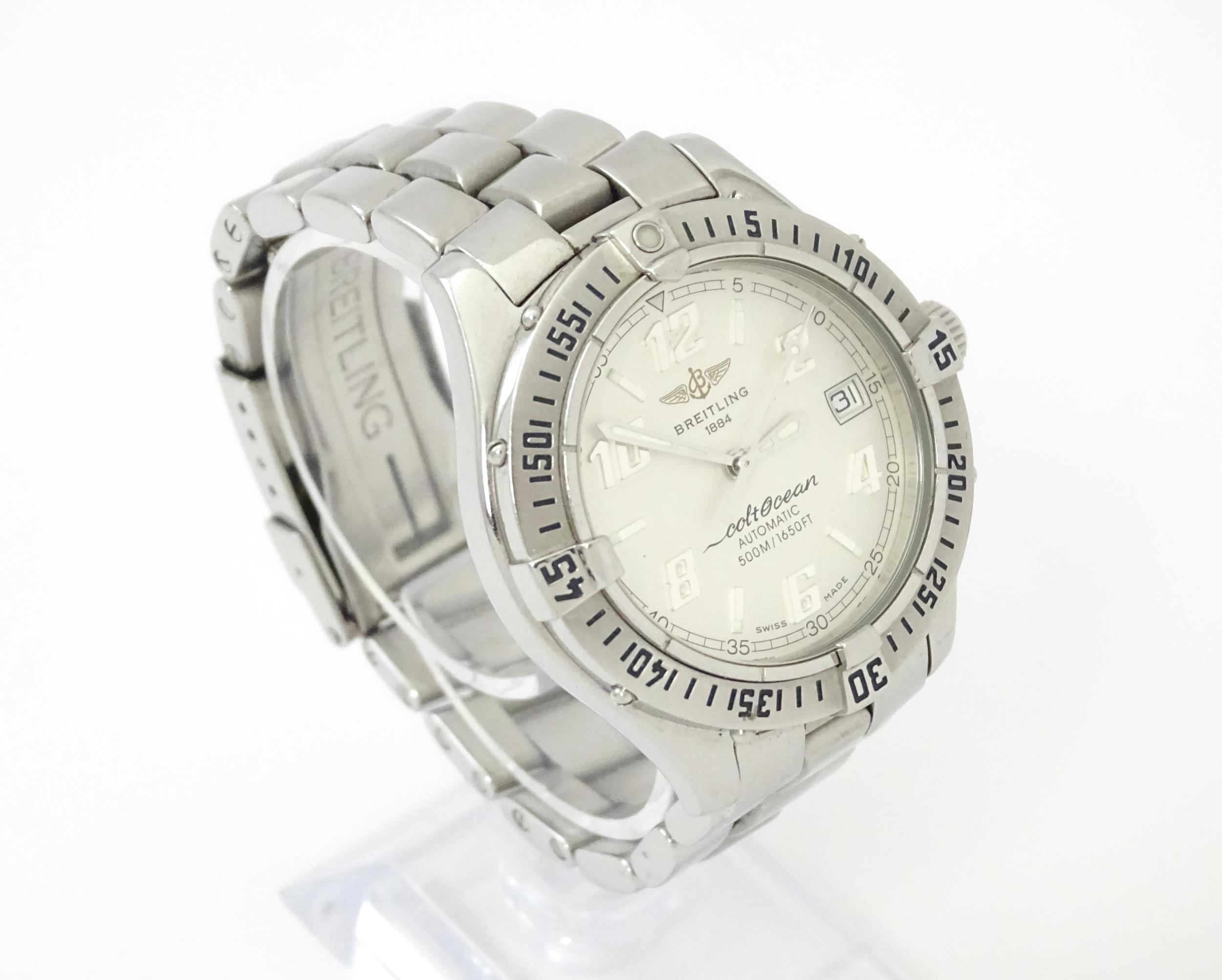 A Breitling Colt Ocean automatic wristwatch, ref. A17050, the signed dial having silver tone - Image 2 of 11