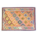 Carpet / Rug : A South West Persian qashgai kilim rug, the salmon ground with repeating geometric