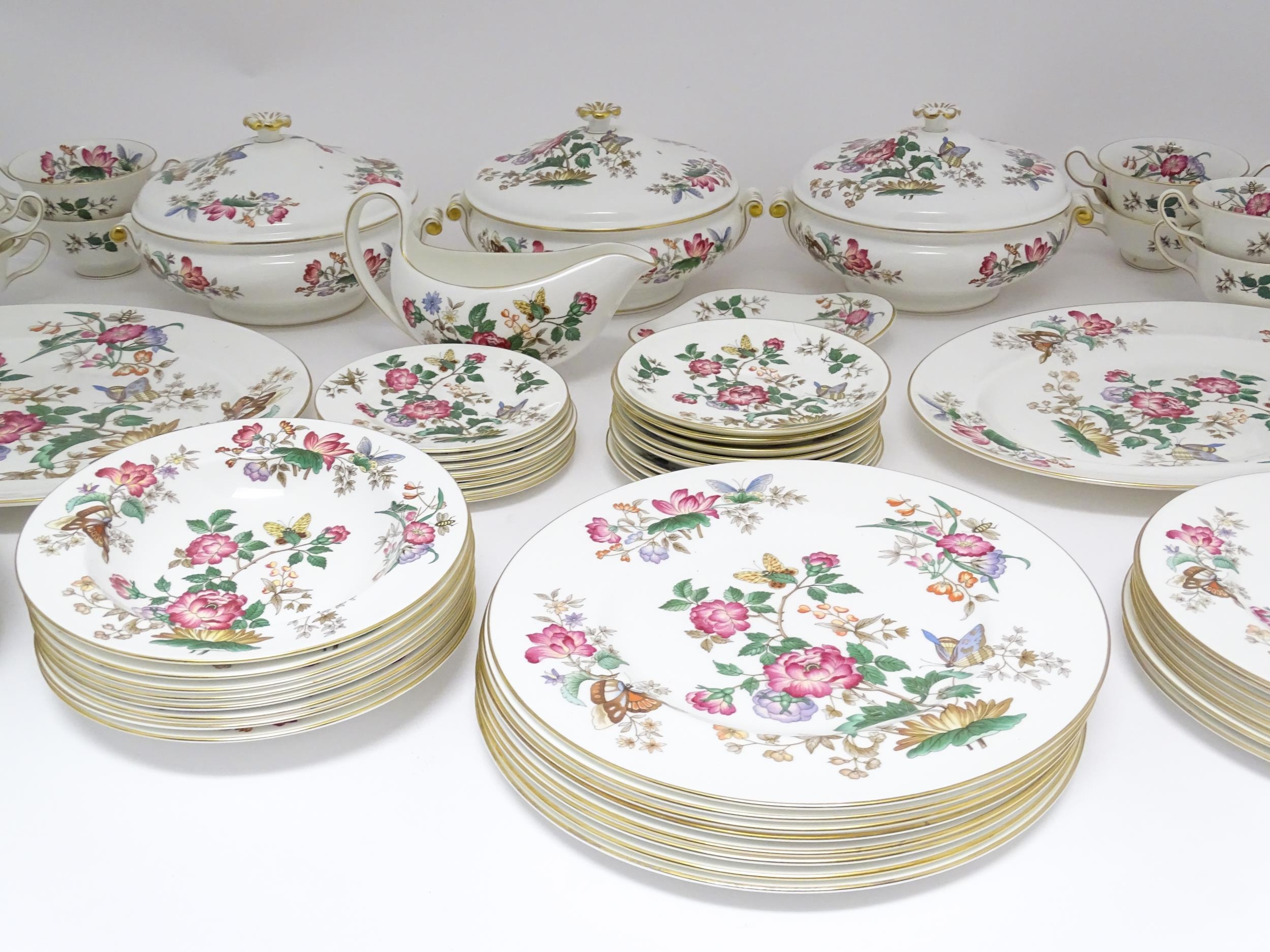 A quantity of Wedgwood dinner wares in the Charnwood pattern to include plates, twin handles soup - Image 4 of 25