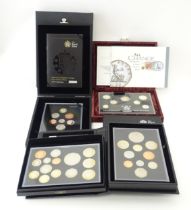 Coins : Four Royal Mint United Kingdom proof sets, comprising a silver proof 1996 set numbered 10604