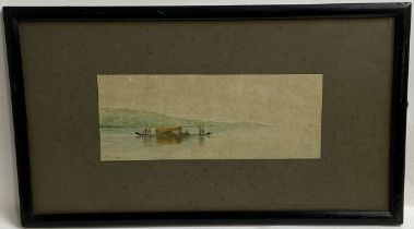 Mg Tun Hla (1874-1946), Burmese / Myanmar School, Drawing and watercolour, A river / lake scene with