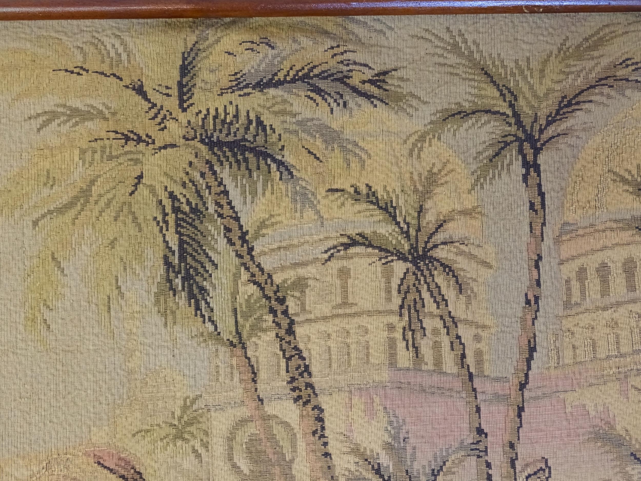 A 20thC Continental tapestry depicting a Middle Eastern market scene with figures and a street - Image 7 of 11