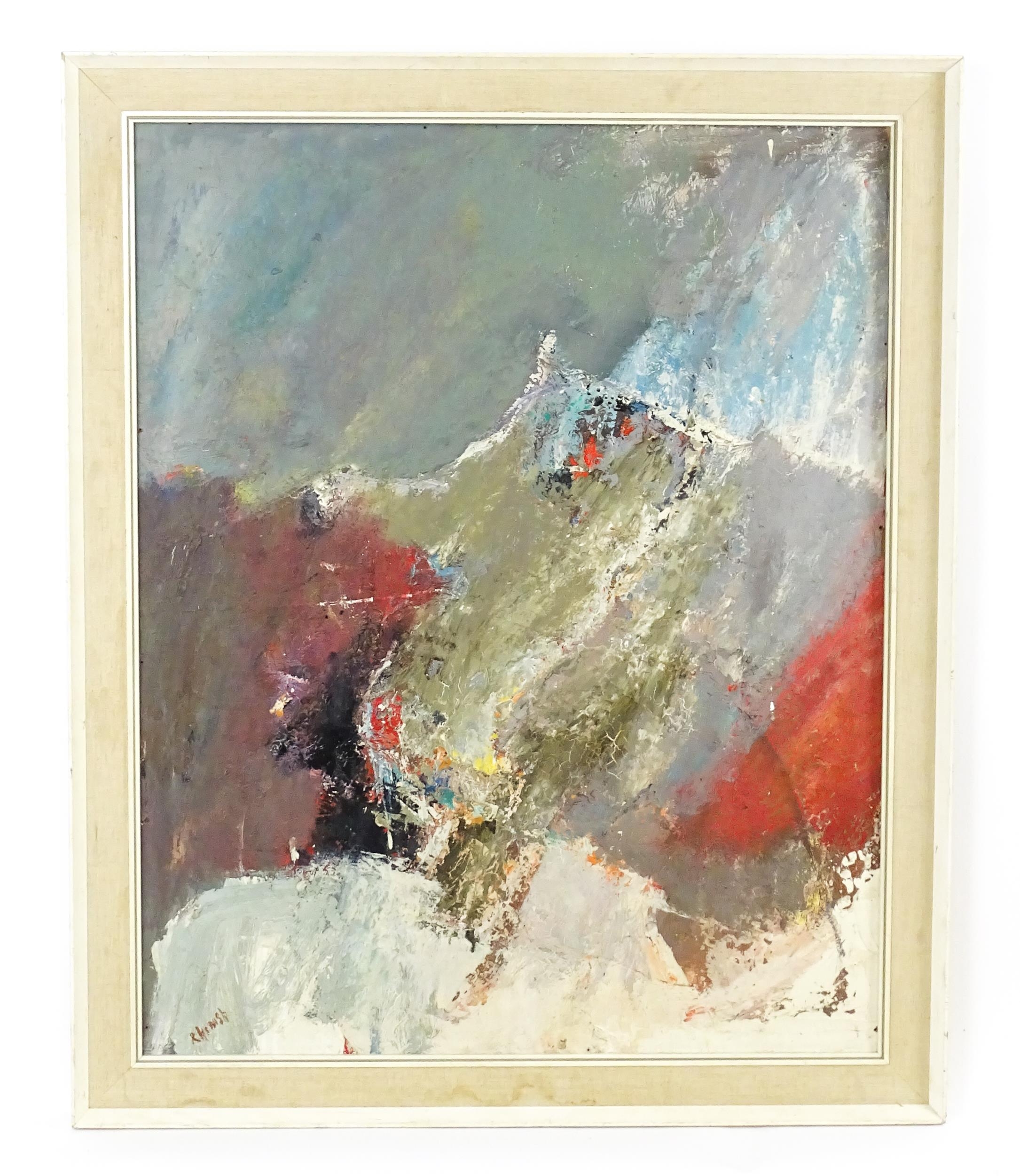 Roy Hewish (b. 1929), Oil on board, An abstract composition. Signed lower left. Approx. 29 1/2" x 23