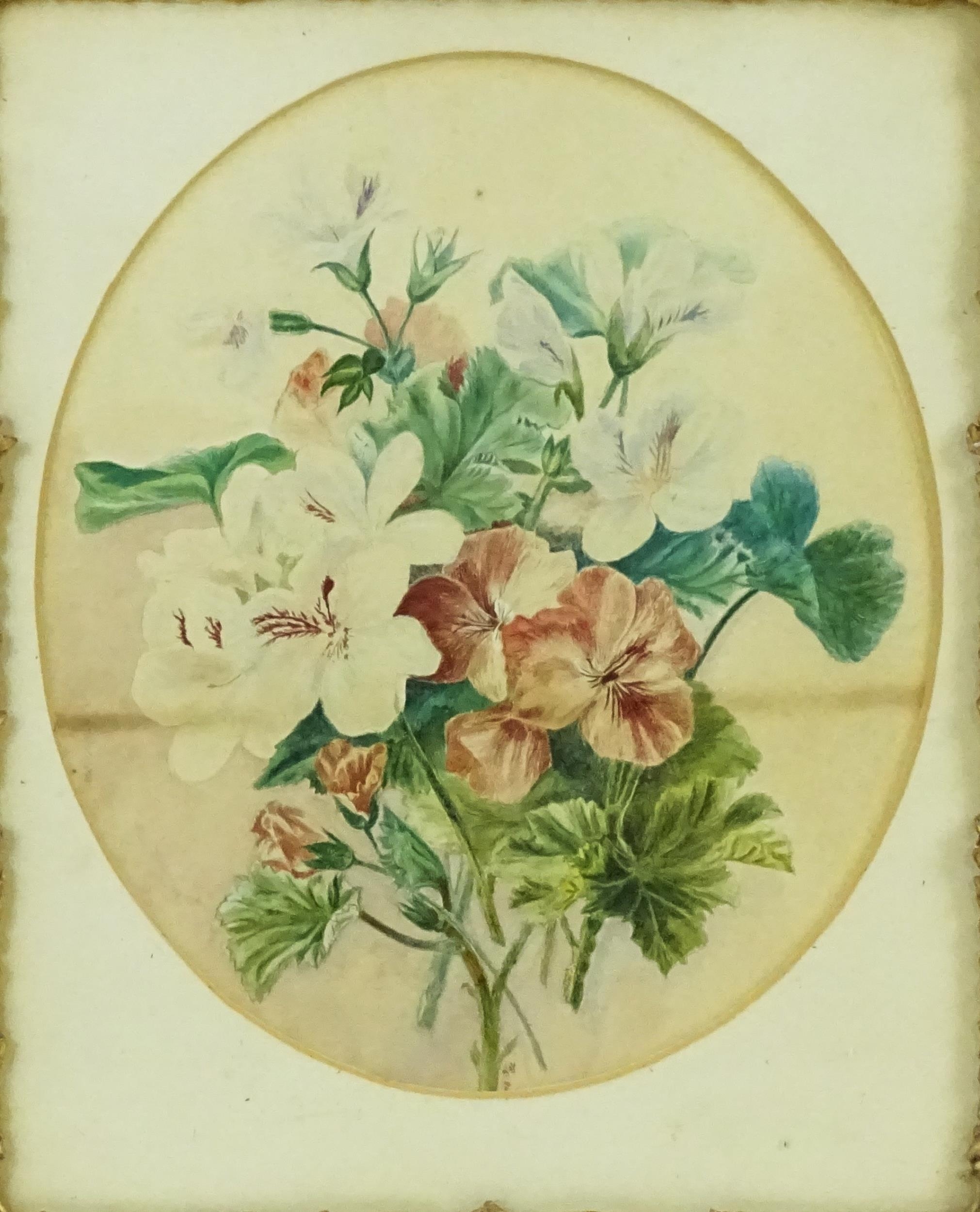 E. Elms, 19th century, Watercolour, A still life study with flowers. Signed and dated (18)84 - Image 3 of 5